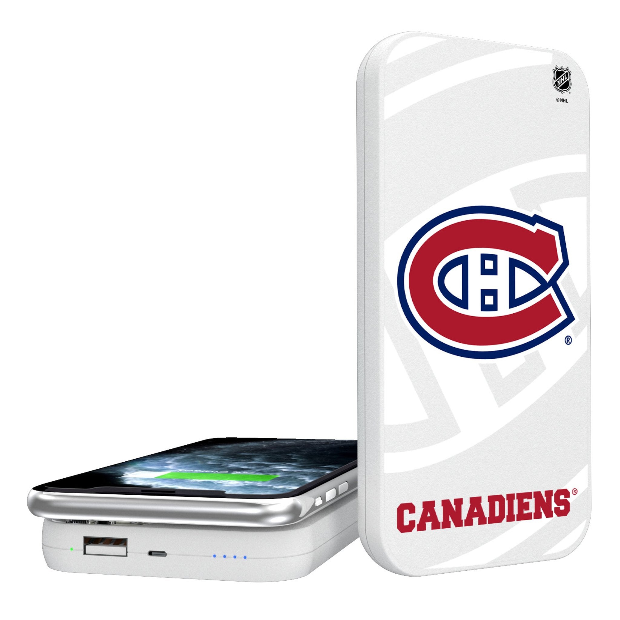 Montreal Canadiens Monocolor Tilt 5000mAh Portable Wireless Charger - Sports Gifts, Sports Memorabilia, Sports Collectibles, Fan Shop