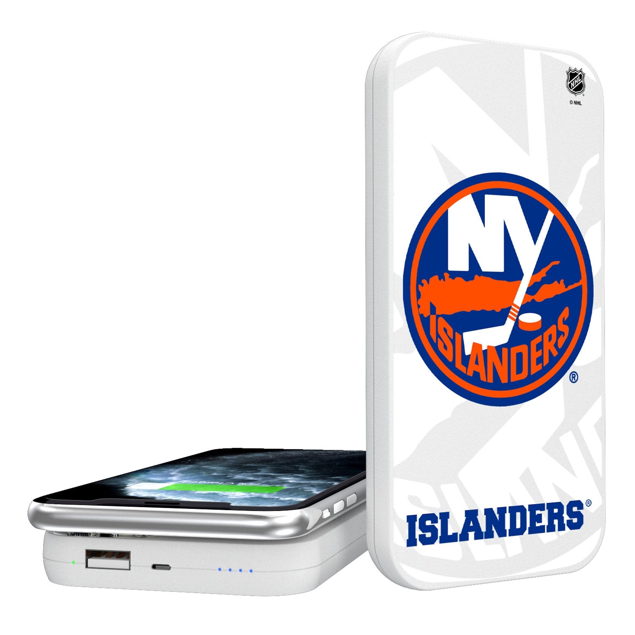 New York Islanders Monocolor Tilt 5000mAh Portable Wireless Charger - Sports Gifts, Sports Memorabilia, Sports Collectibles, Fan Shop
