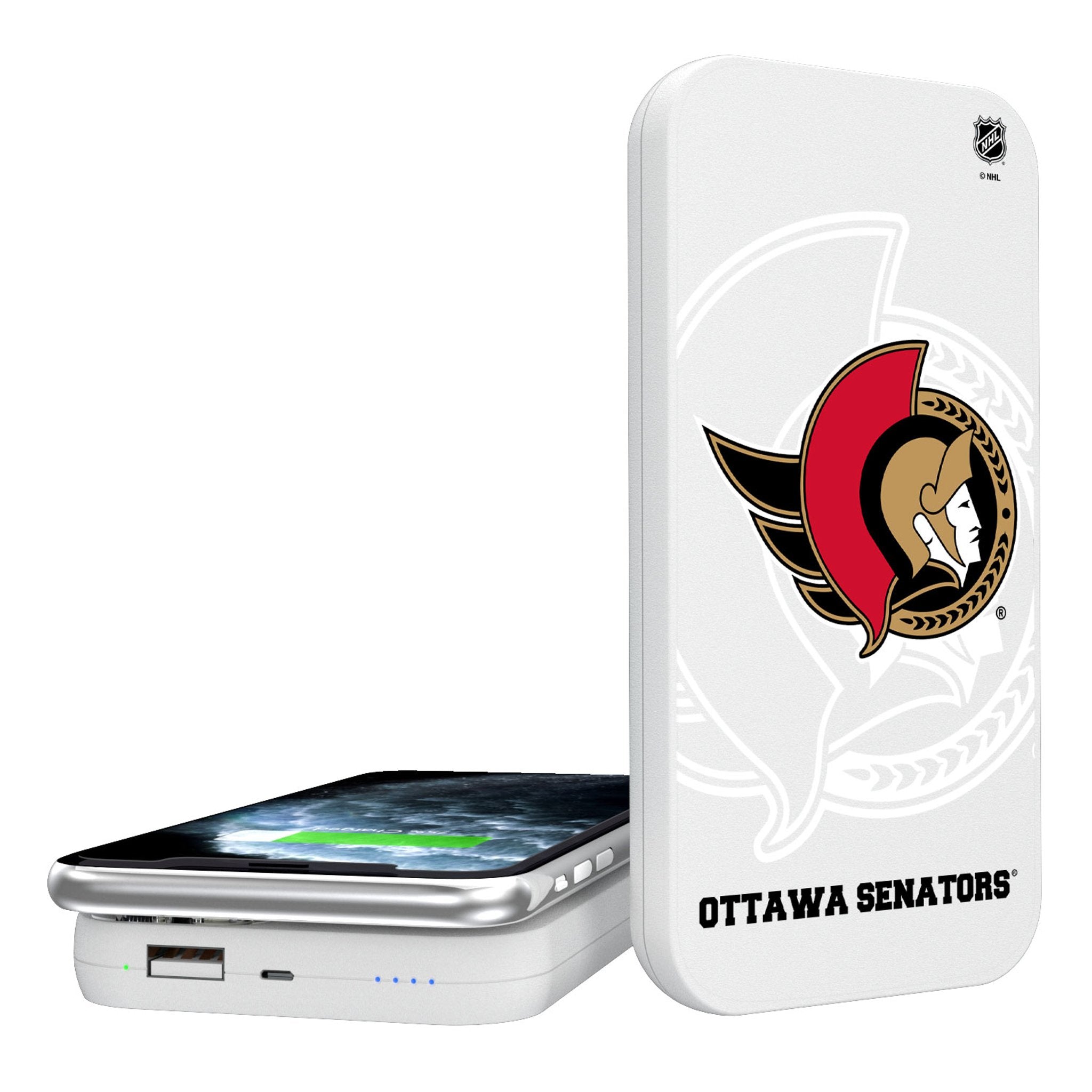 Ottawa Senators Monocolor Tilt 5000mAh Portable Wireless Charger - Sports Gifts, Sports Memorabilia, Sports Collectibles, Fan Shop