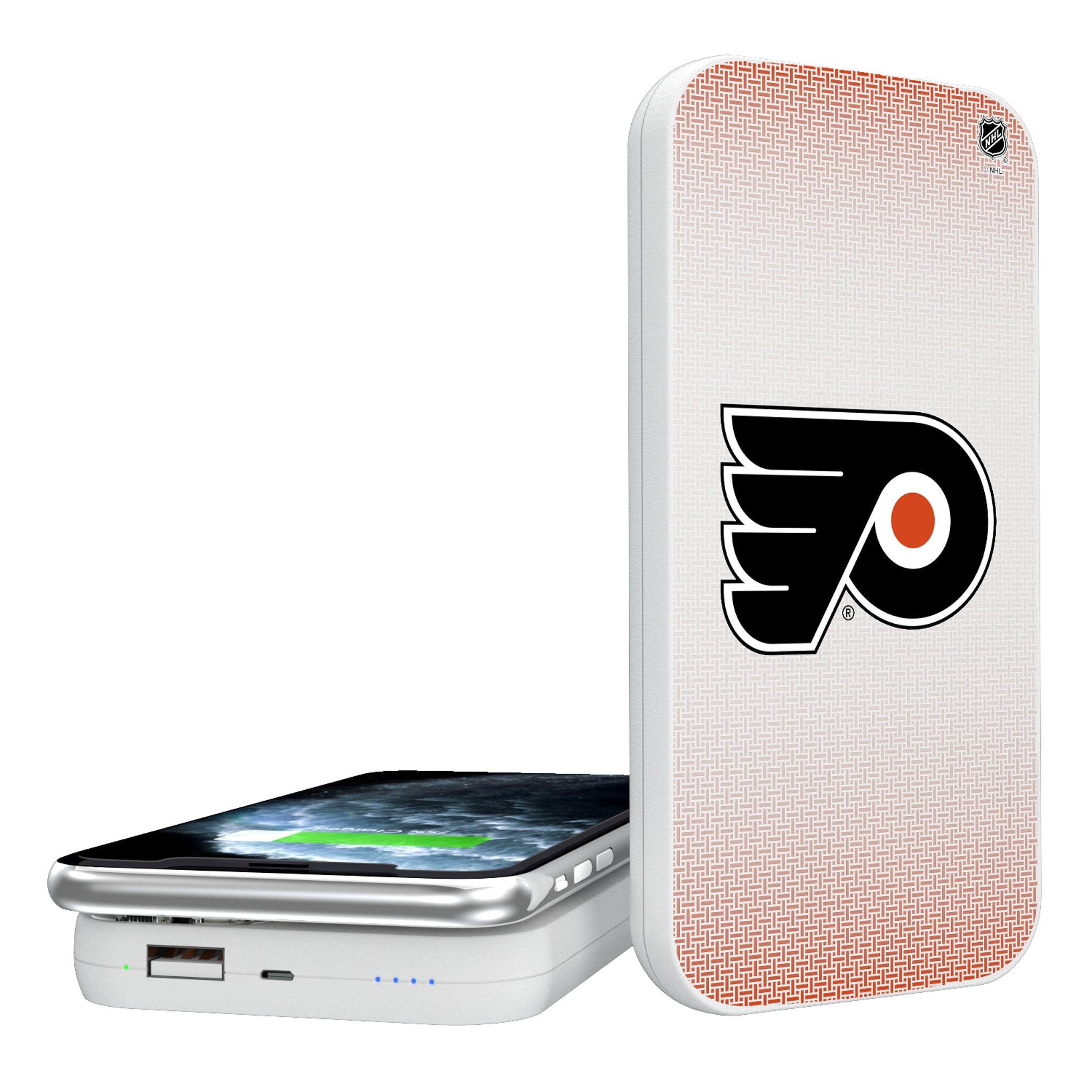 Philadelphia Flyers Linen 5000mAh Portable Wireless Charger - Sports Gifts, Sports Memorabilia, Sports Collectibles, Fan Shop