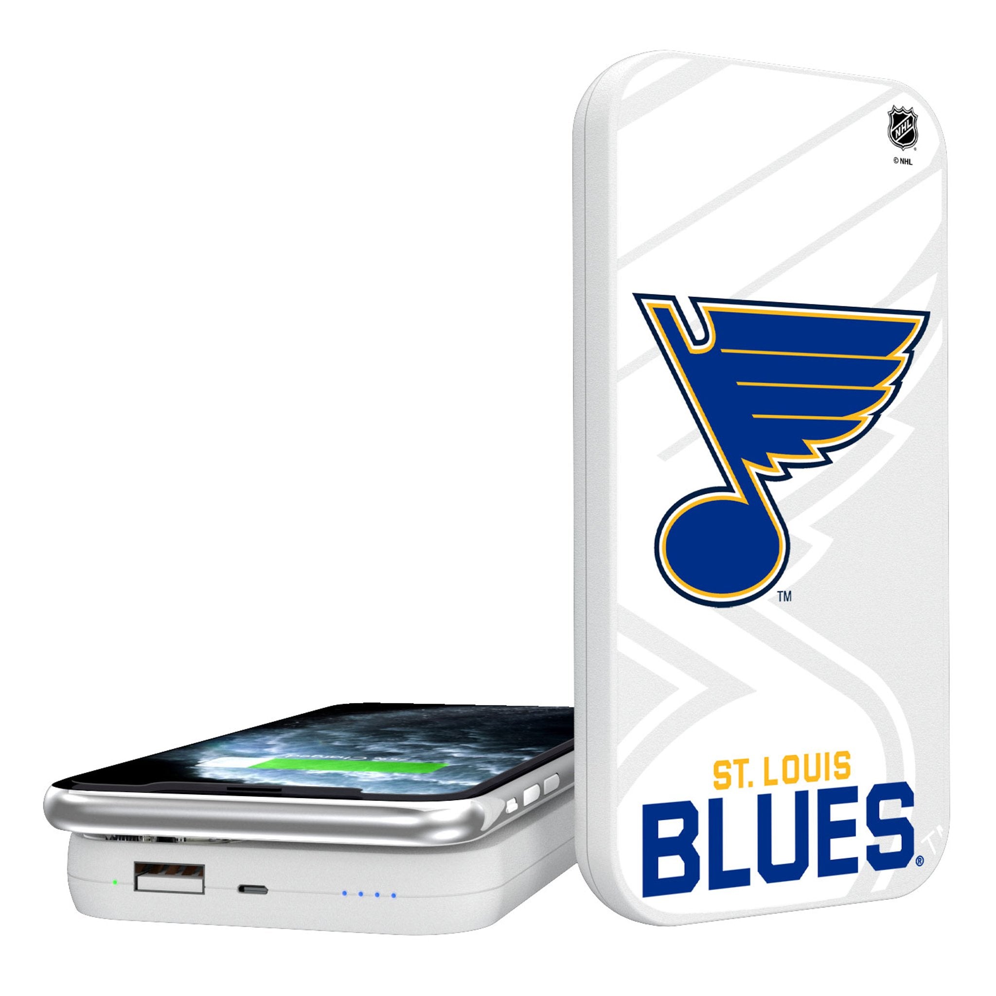 St. Louis Blues Monocolor Tilt 5000mAh Portable Wireless Charger - Sports Gifts, Sports Memorabilia, Sports Collectibles, Fan Shop