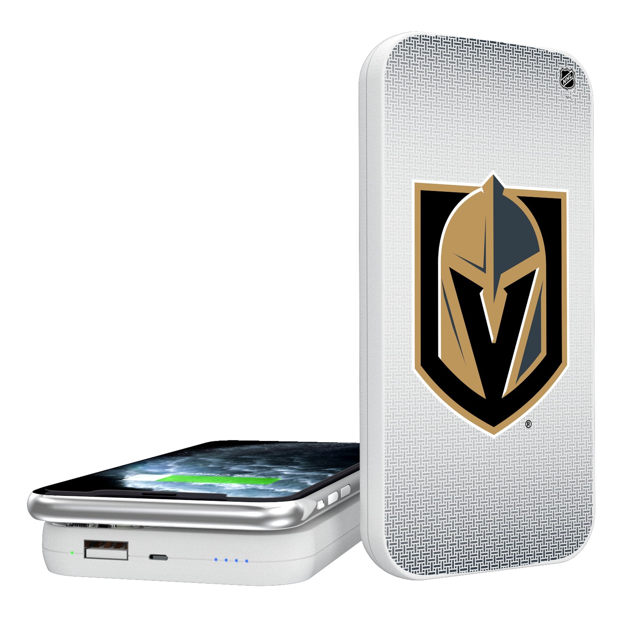 Vegas Golden Knights Linen 5000mAh Portable Wireless Charger - Sports Gifts, Sports Memorabilia, Sports Collectibles, Fan Shop