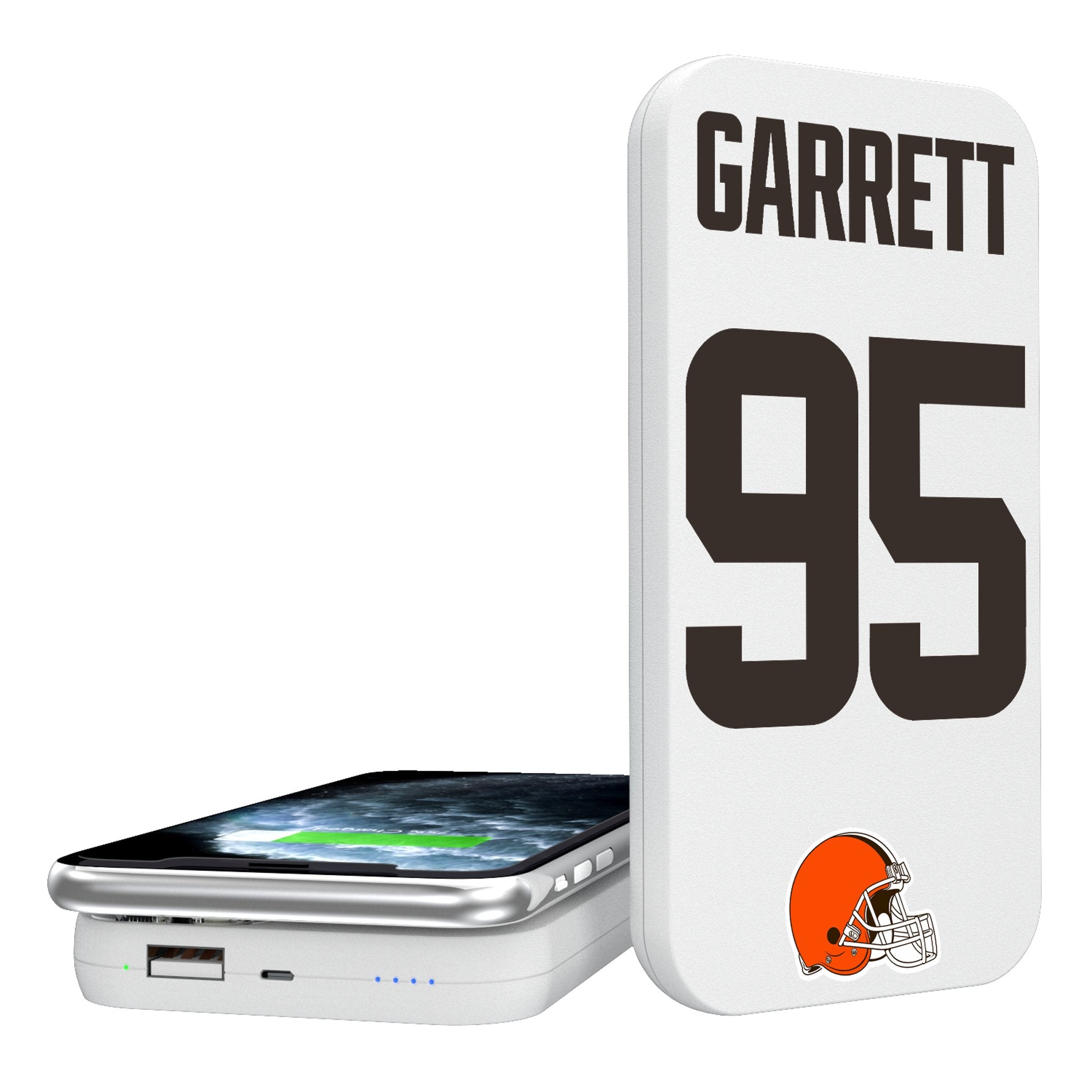 Myles Garrett Cleveland Browns 95 Ready 5000mAh Portable Wireless Charger - Sports Gifts, Sports Memorabilia, Sports Collectibles, Fan Shop