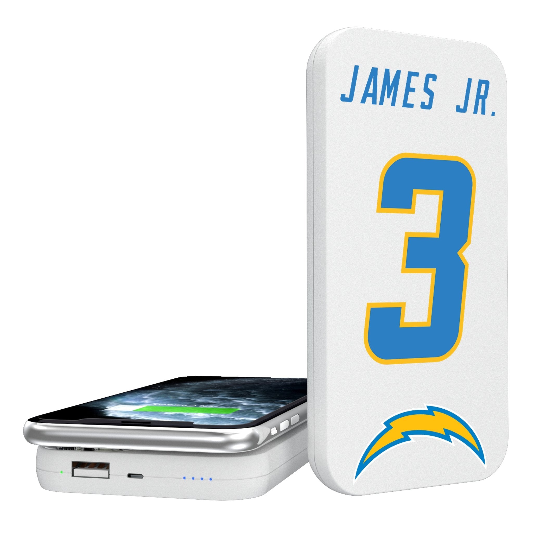 Derwin James Jr. Los Angeles Chargers 3 Ready 5000mAh Portable Wireless Charger - Sports Gifts, Sports Memorabilia, Sports Collectibles, Fan Shop