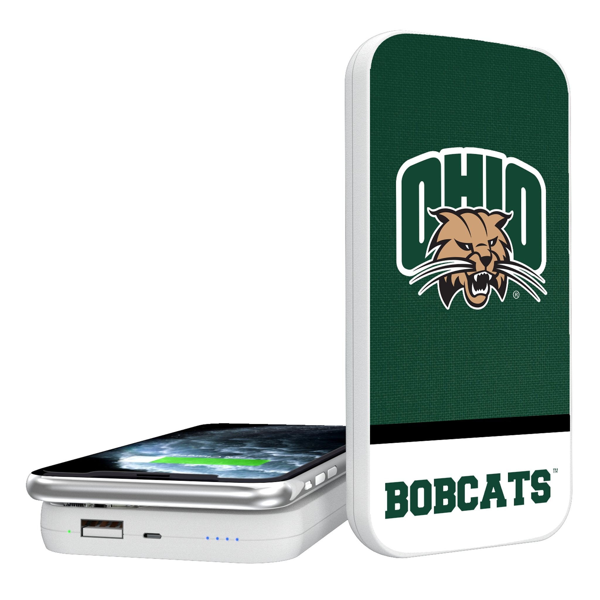 Ohio University Bobcats Endzone Solid 5000mAh Portable Wireless Charger - Sports Gifts, Sports Memorabilia, Sports Collectibles, Fan Shop