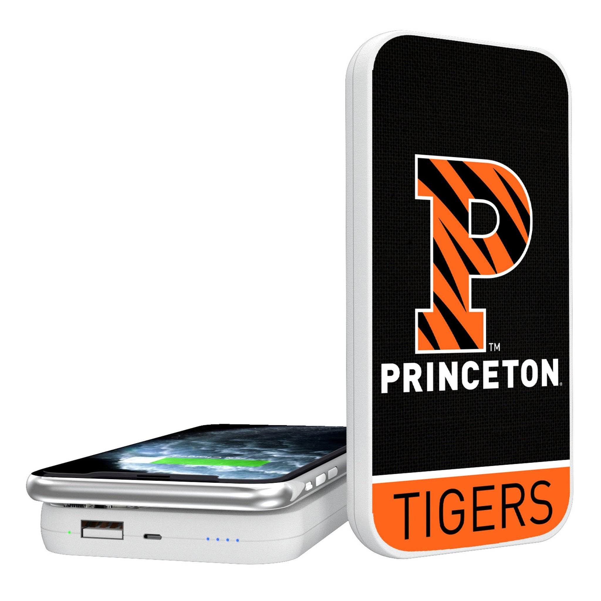 Princeton Tigers Tigers Endzone Solid 5000mAh Portable Wireless Charger - Sports Gifts, Sports Memorabilia, Sports Collectibles, Fan Shop