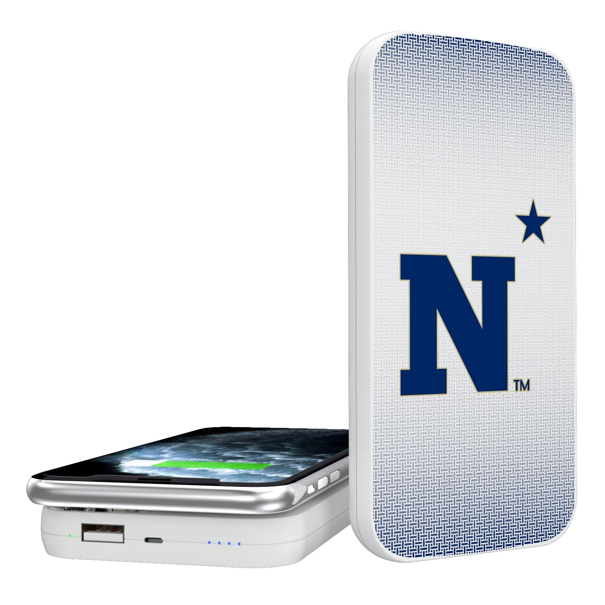 United State Naval Academy Midshipmen Linen 5000mAh Portable Wireless Charger - Sports Gifts, Sports Memorabilia, Sports Collectibles, Fan Shop
