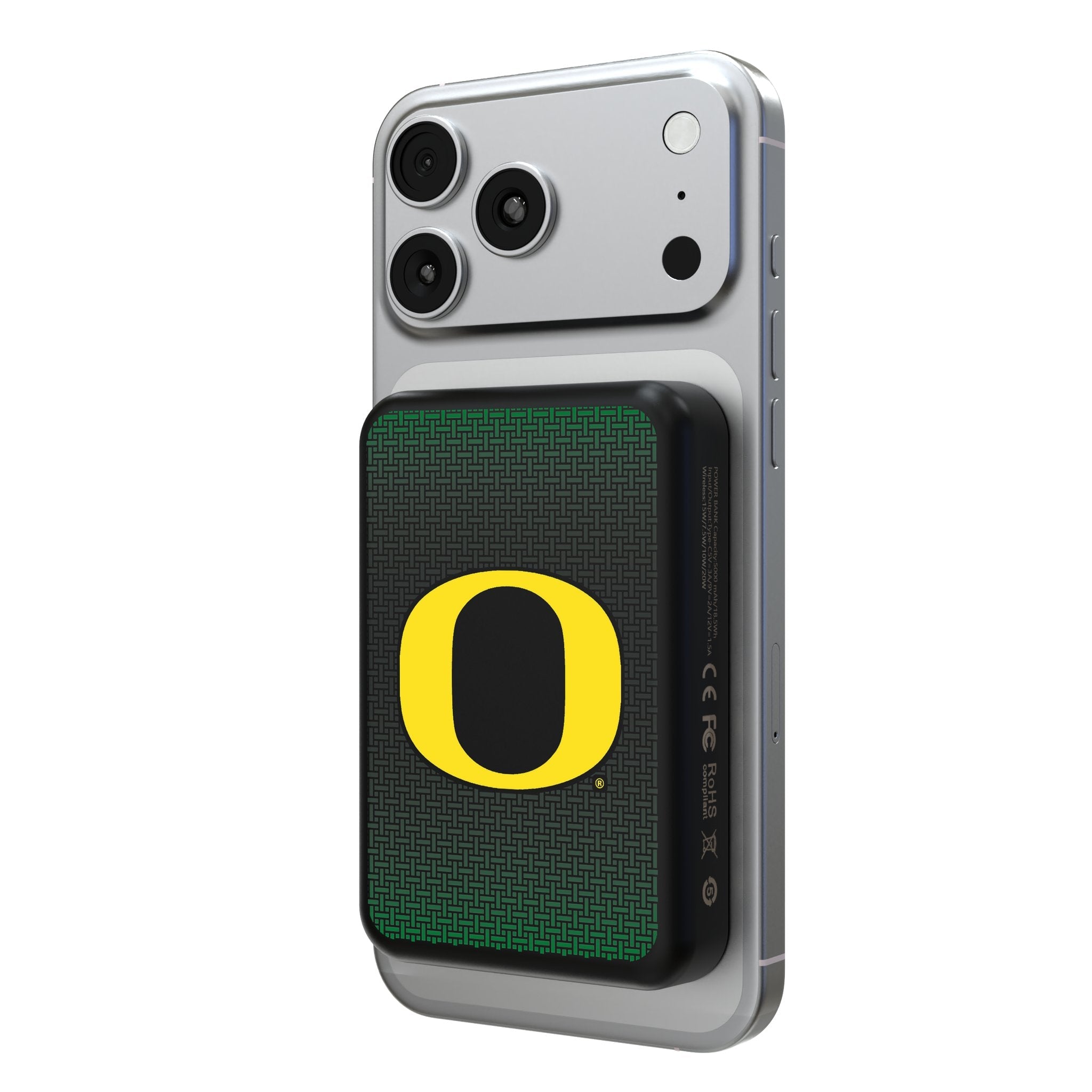 University of Oregon Ducks Linen Wireless Mag Power Bank - Sports Gifts, Sports Memorabilia, Sports Collectibles, Fan Shop