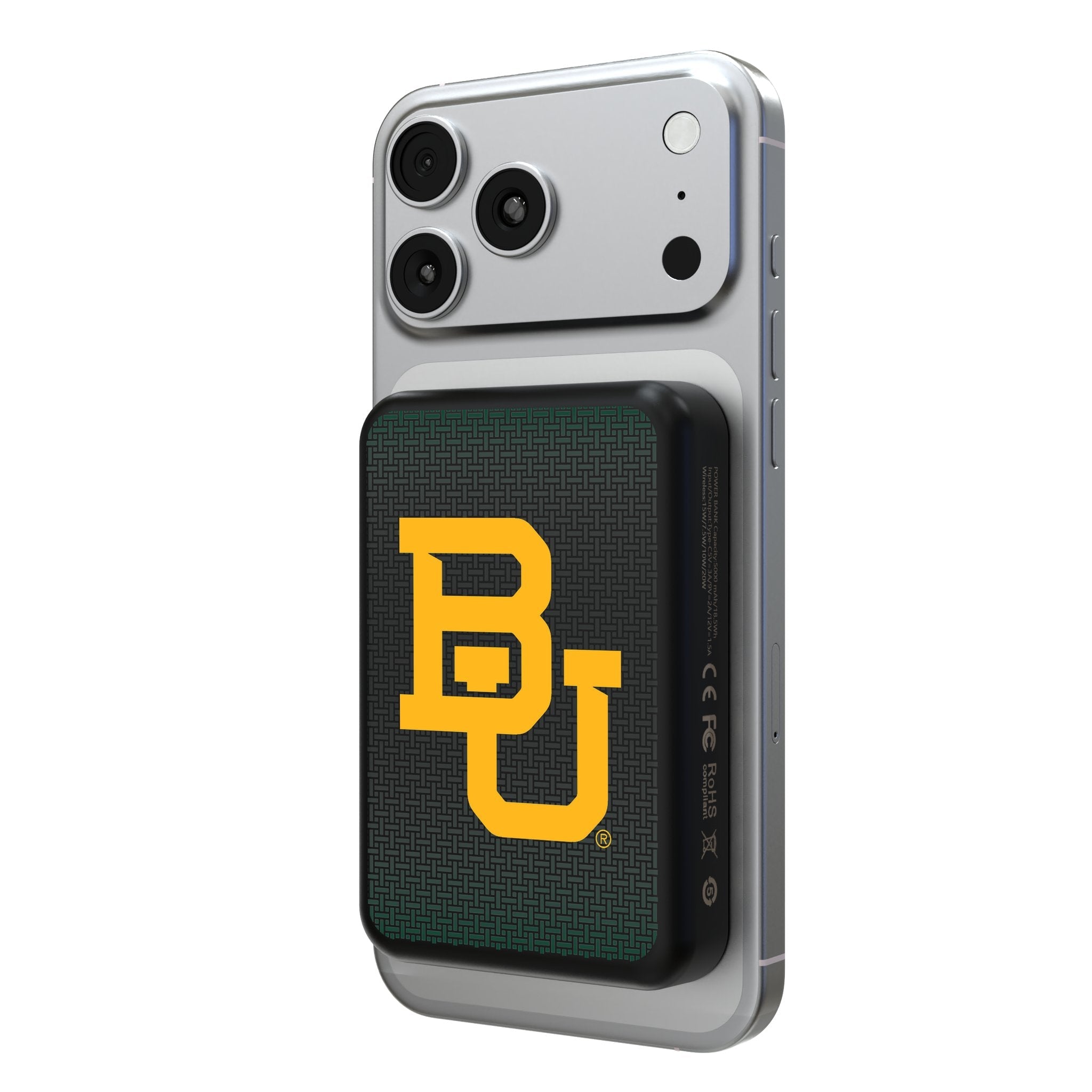 Baylor University Bears Linen Wireless Mag Power Bank - Sports Gifts, Sports Memorabilia, Sports Collectibles, Fan Shop