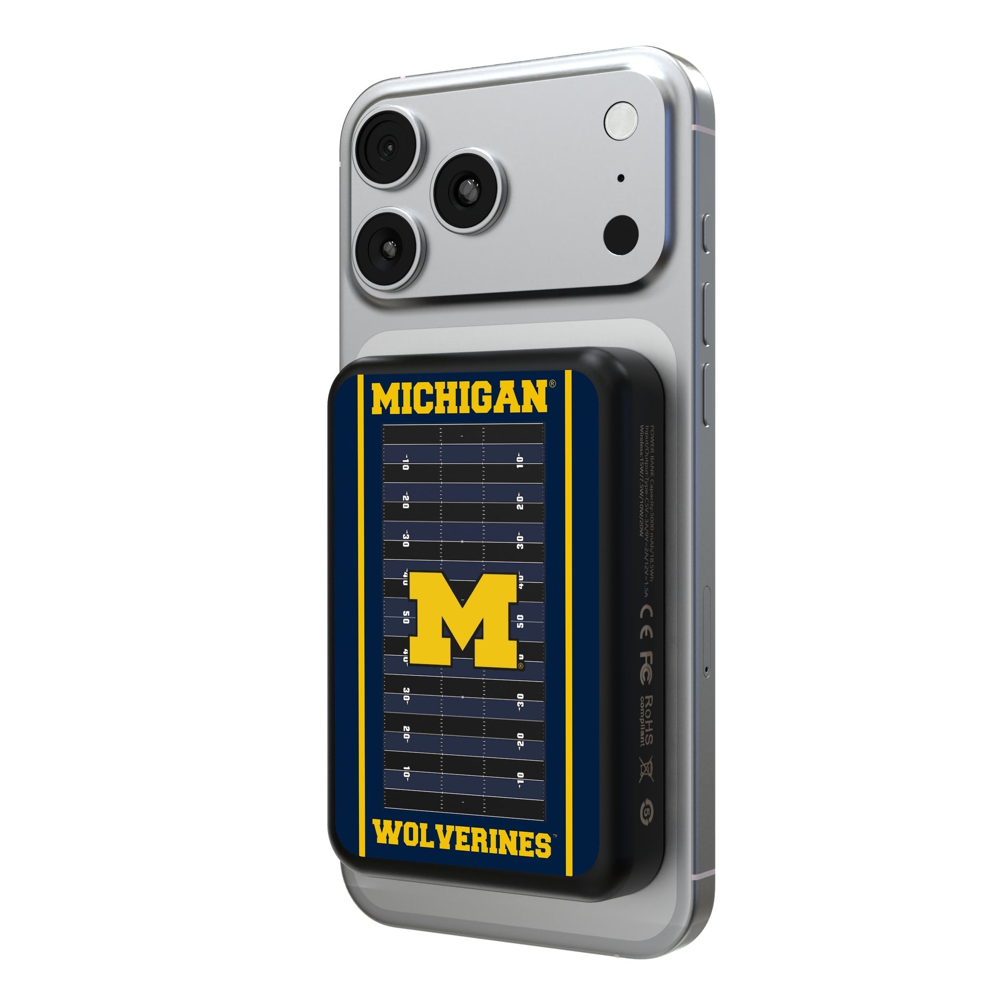 University of Michigan Wolverines Field Wireless Mag Power Bank - Sports Gifts, Sports Memorabilia, Sports Collectibles, Fan Shop