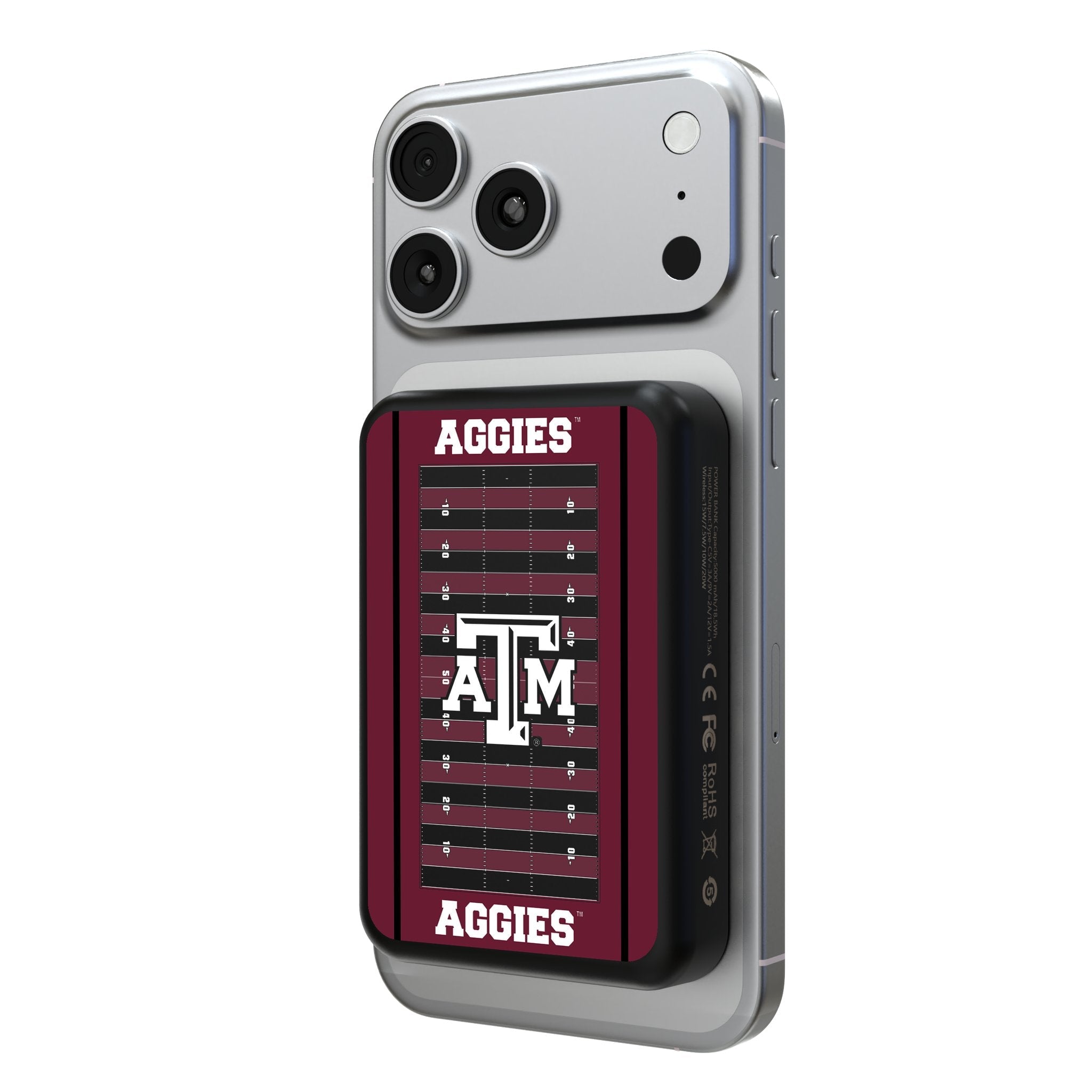 Texas A&M University Aggies Field Wireless Mag Power Bank - Sports Gifts, Sports Memorabilia, Sports Collectibles, Fan Shop