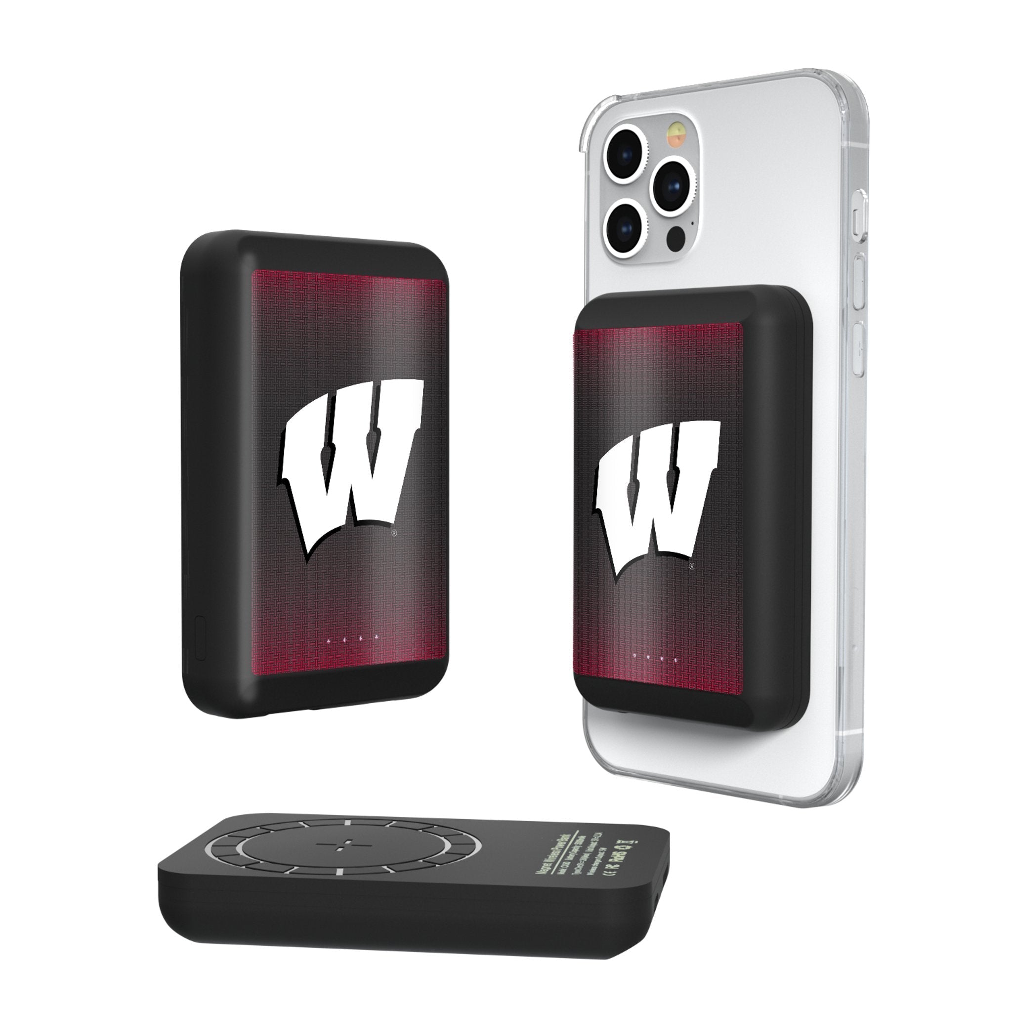 University of Wisconsin Badgers Linen Wireless Mag Power Bank - Sports Gifts, Sports Memorabilia, Sports Collectibles, Fan Shop