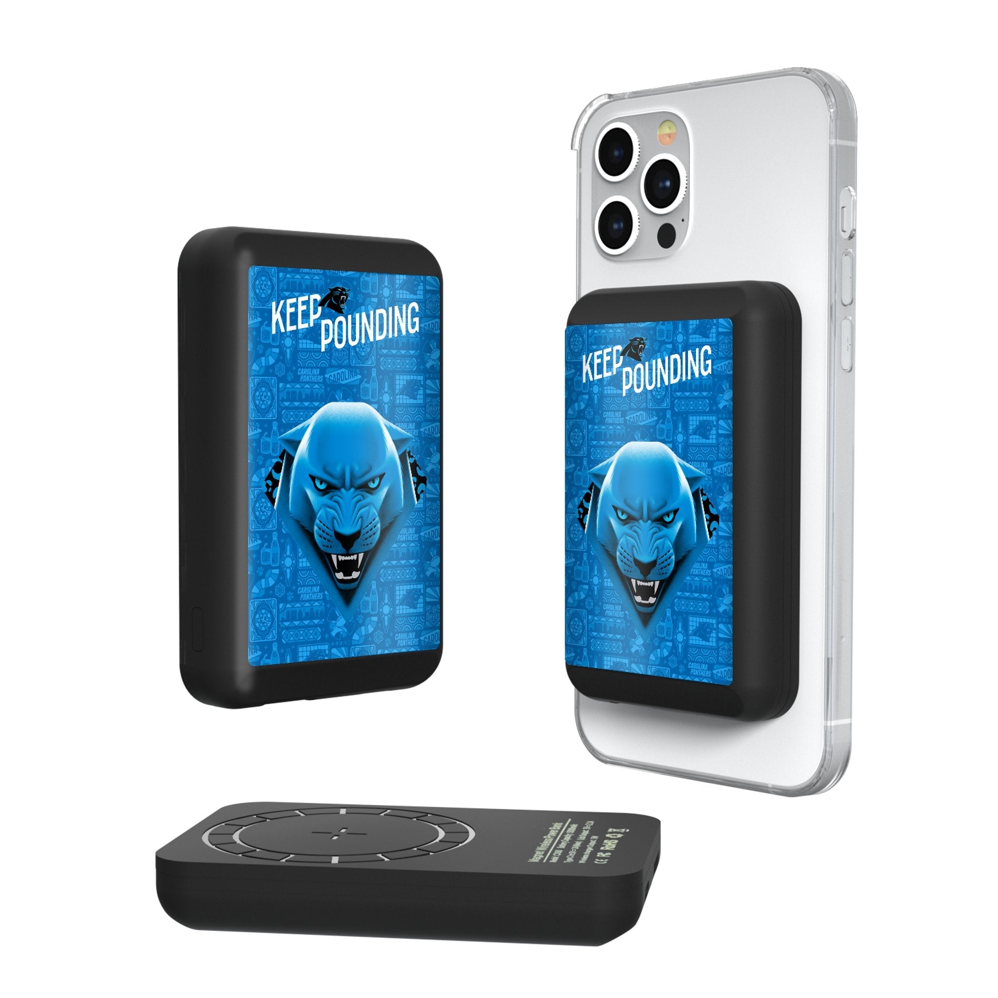 Carolina Panthers 2024 Illustrated Limited Edition Wireless Mag Power Bank - Sports Gifts, Sports Memorabilia, Sports Collectibles, Fan Shop