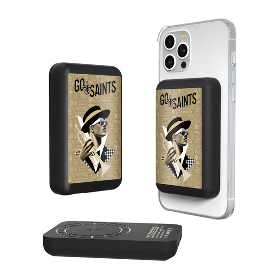 New Orleans Saints 2024 Illustrated Limited Edition Wireless Mag Power Bank-0