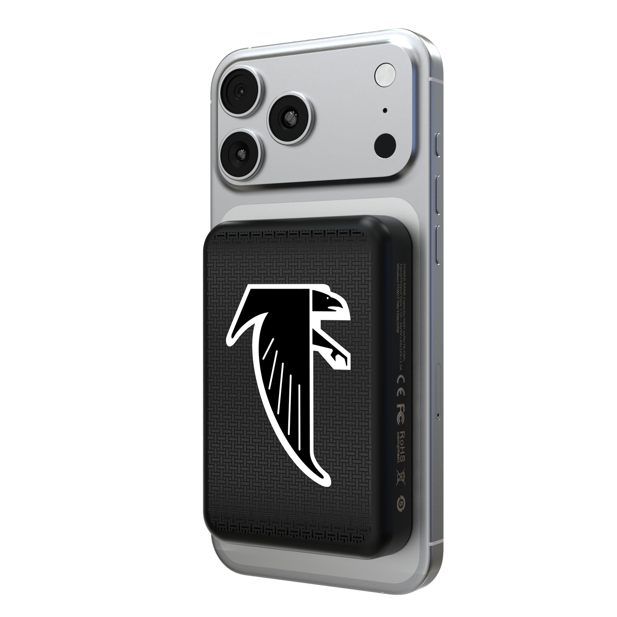 Atlanta Falcons Classic  Linen Wireless Mag Power Bank - Sports Gifts, Sports Memorabilia, Sports Collectibles, Fan Shop