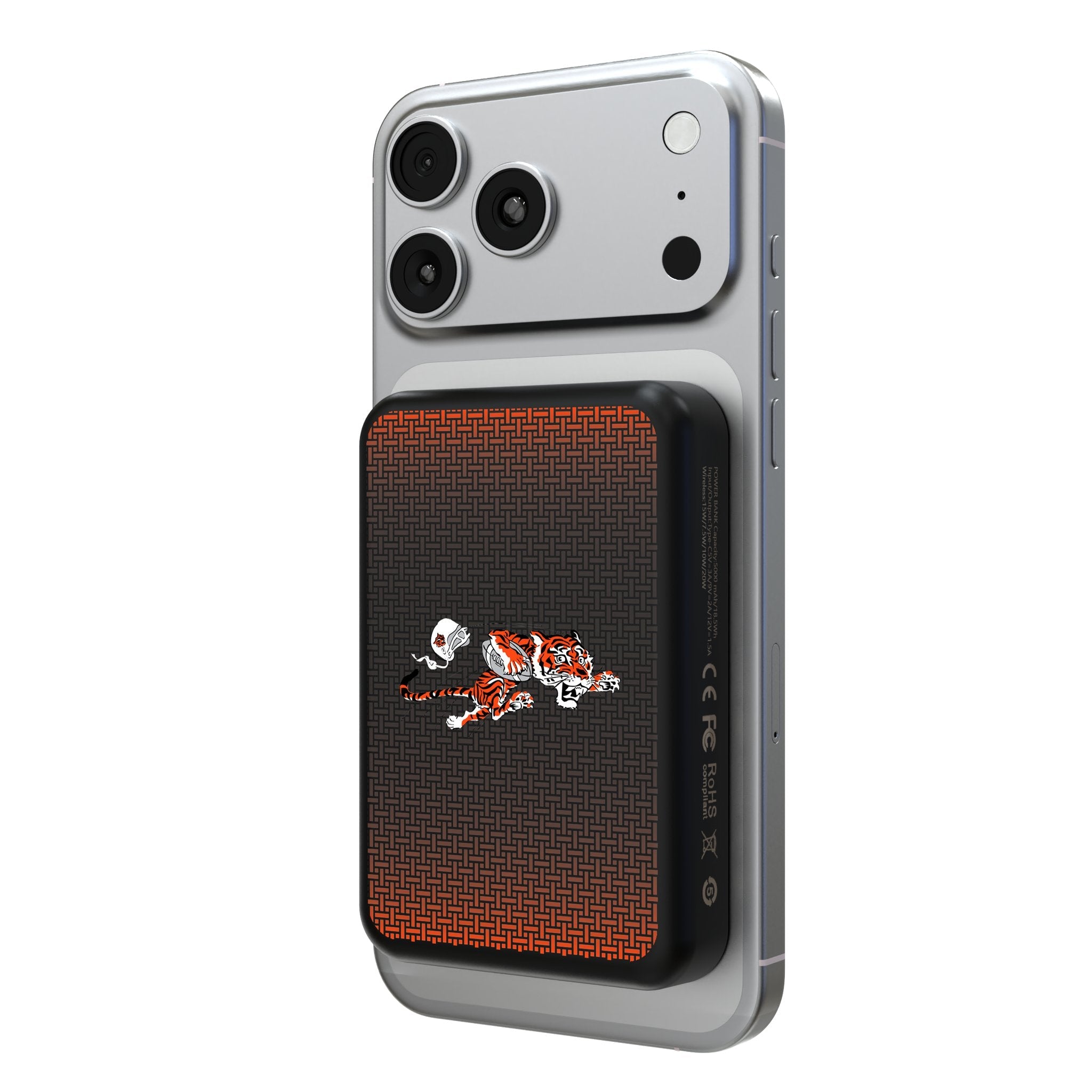 Cincinnati Bengals Historic Collection Linen Wireless Mag Power Bank - Sports Gifts, Sports Memorabilia, Sports Collectibles, Fan Shop