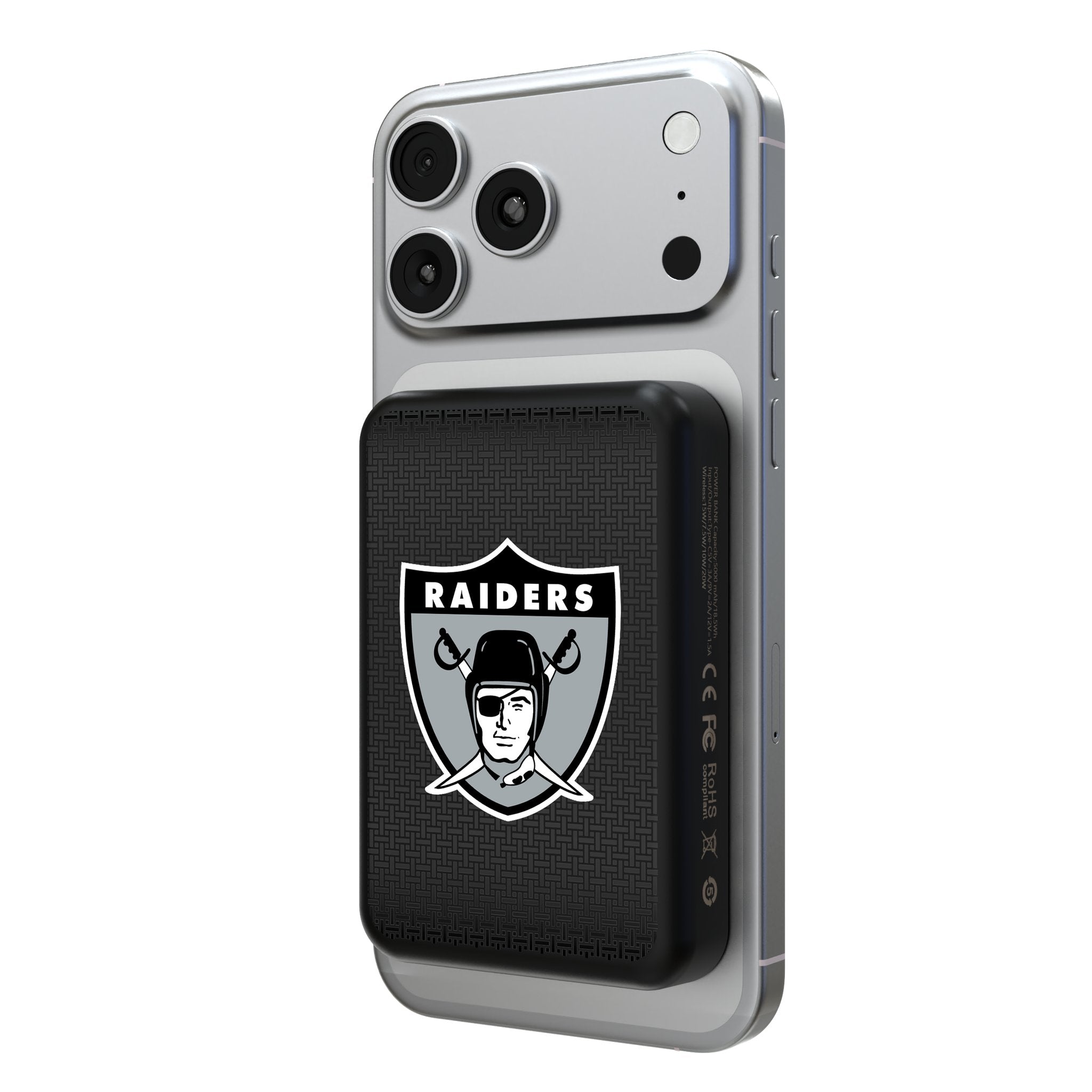 Oakland Raiders 1963 Historic Collection Linen Wireless Mag Power Bank - Sports Gifts, Sports Memorabilia, Sports Collectibles, Fan Shop