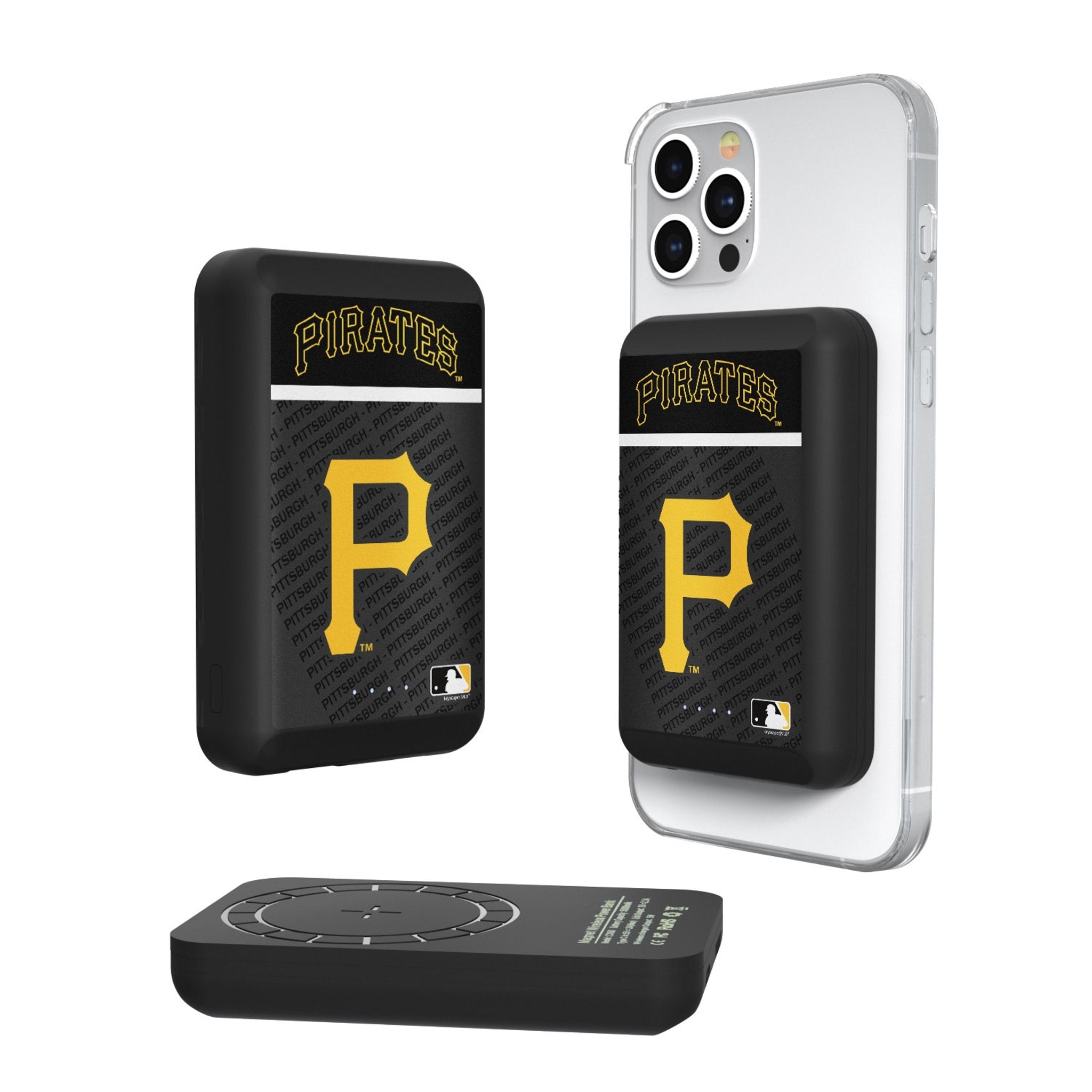 Pittsburgh Pirates Endzone Plus Wireless Mag Power Bank - Sports Gifts, Sports Memorabilia, Sports Collectibles, Fan Shop