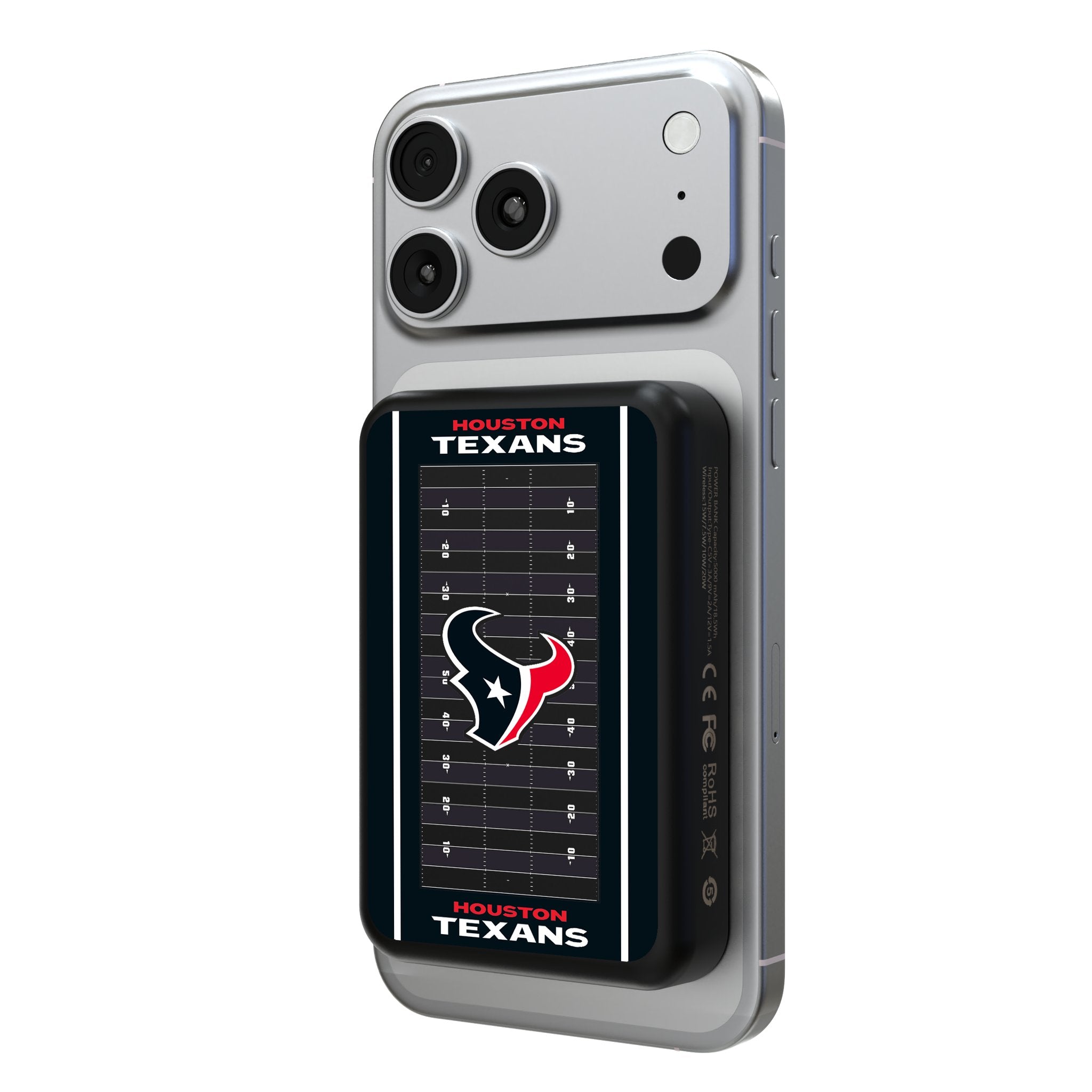 Houston Texans Field Wireless Mag Power Bank - Sports Gifts, Sports Memorabilia, Sports Collectibles, Fan Shop
