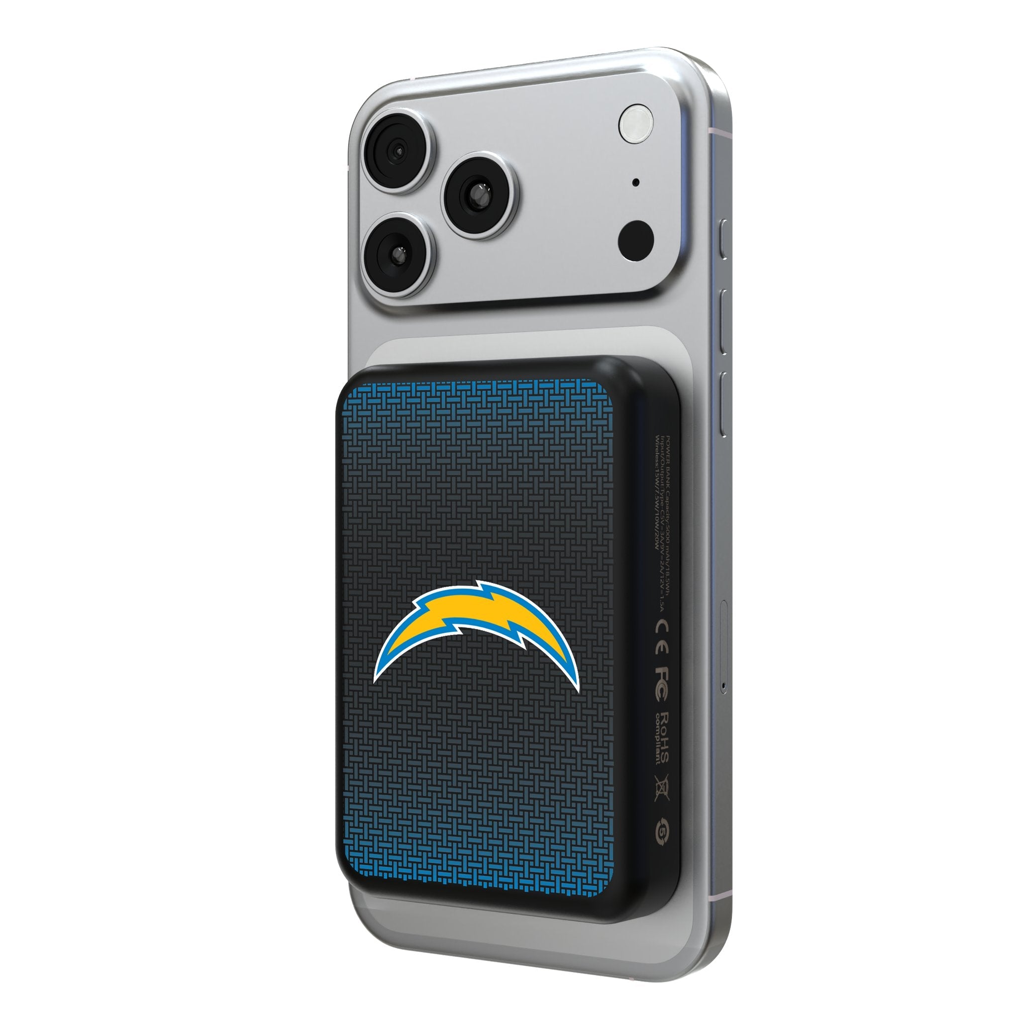 Los Angeles Chargers Linen Wireless Mag Power Bank - Sports Gifts, Sports Memorabilia, Sports Collectibles, Fan Shop