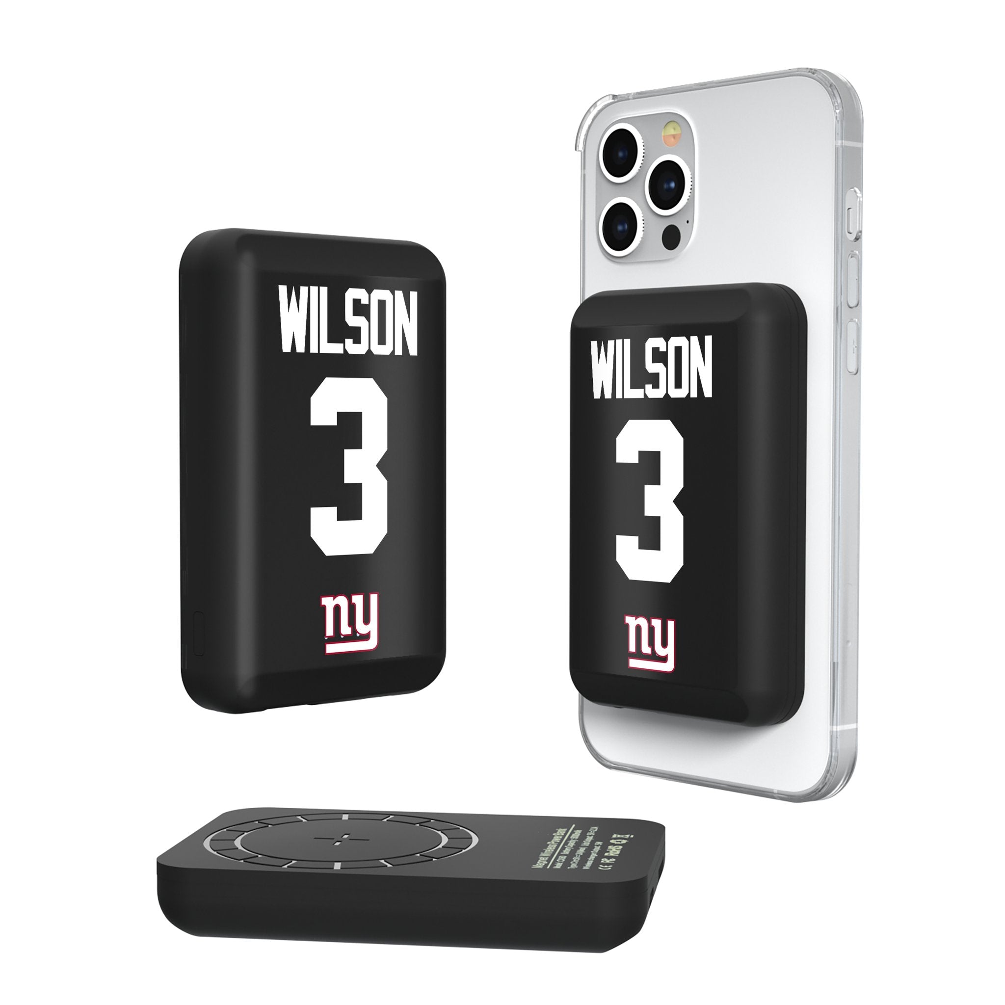 Russell Wilson New York Giants 3 Game Tactic Wireless Mag Power Bank - Sports Gifts, Sports Memorabilia, Sports Collectibles, Fan Shop