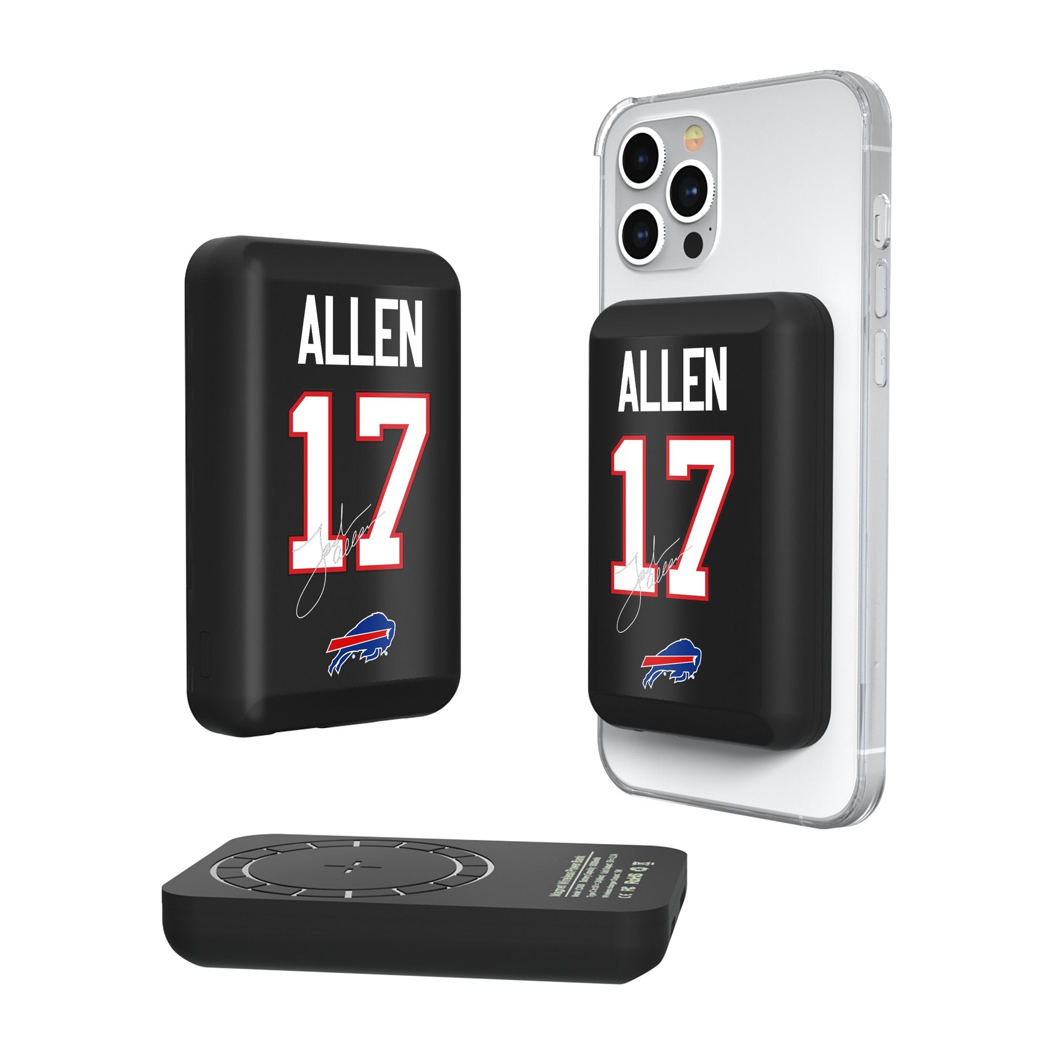 Josh Allen Buffalo Bills 17 Ready Wireless Mag Power Bank - Sports Gifts, Sports Memorabilia, Sports Collectibles, Fan Shop