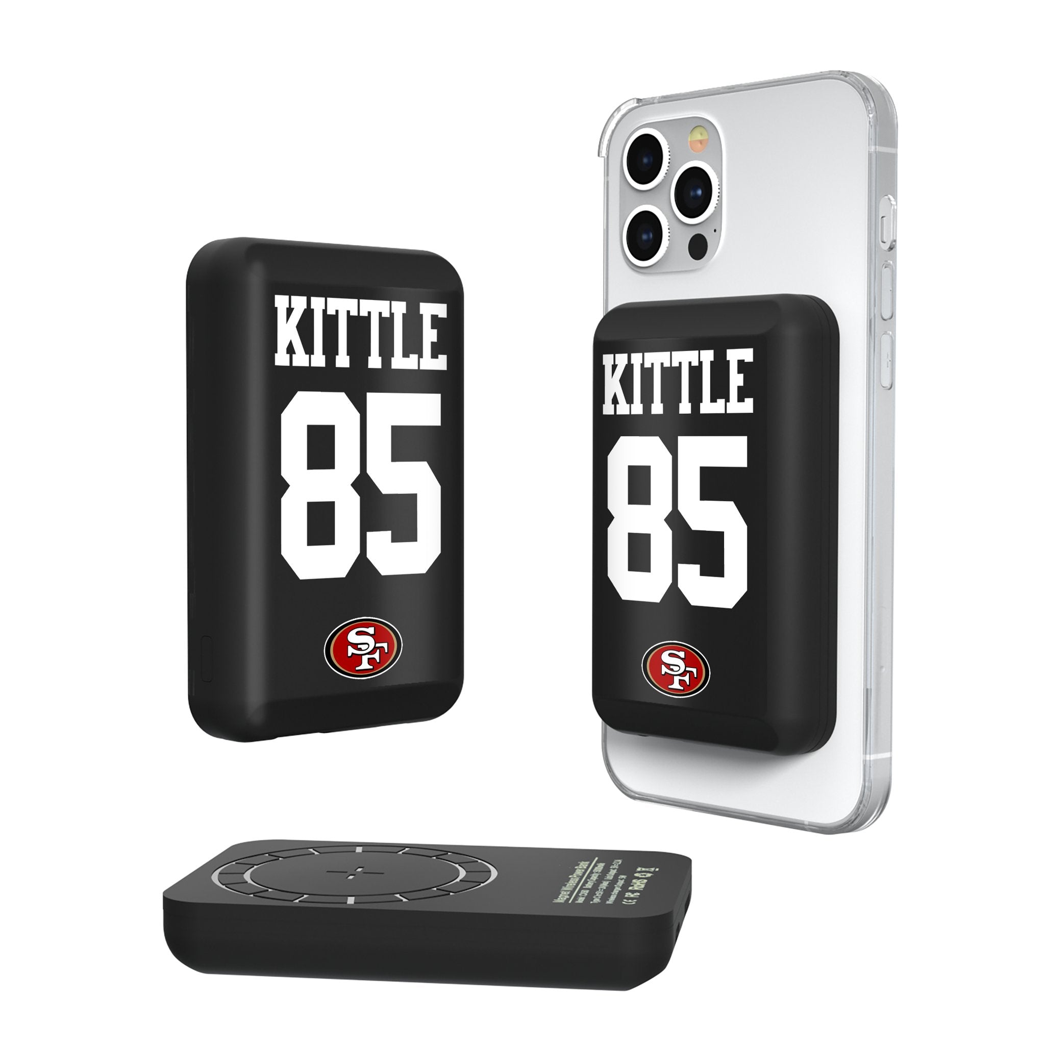 George Kittle San Francisco 49ers 85 Ready Wireless Mag Power Bank - Sports Gifts, Sports Memorabilia, Sports Collectibles, Fan Shop