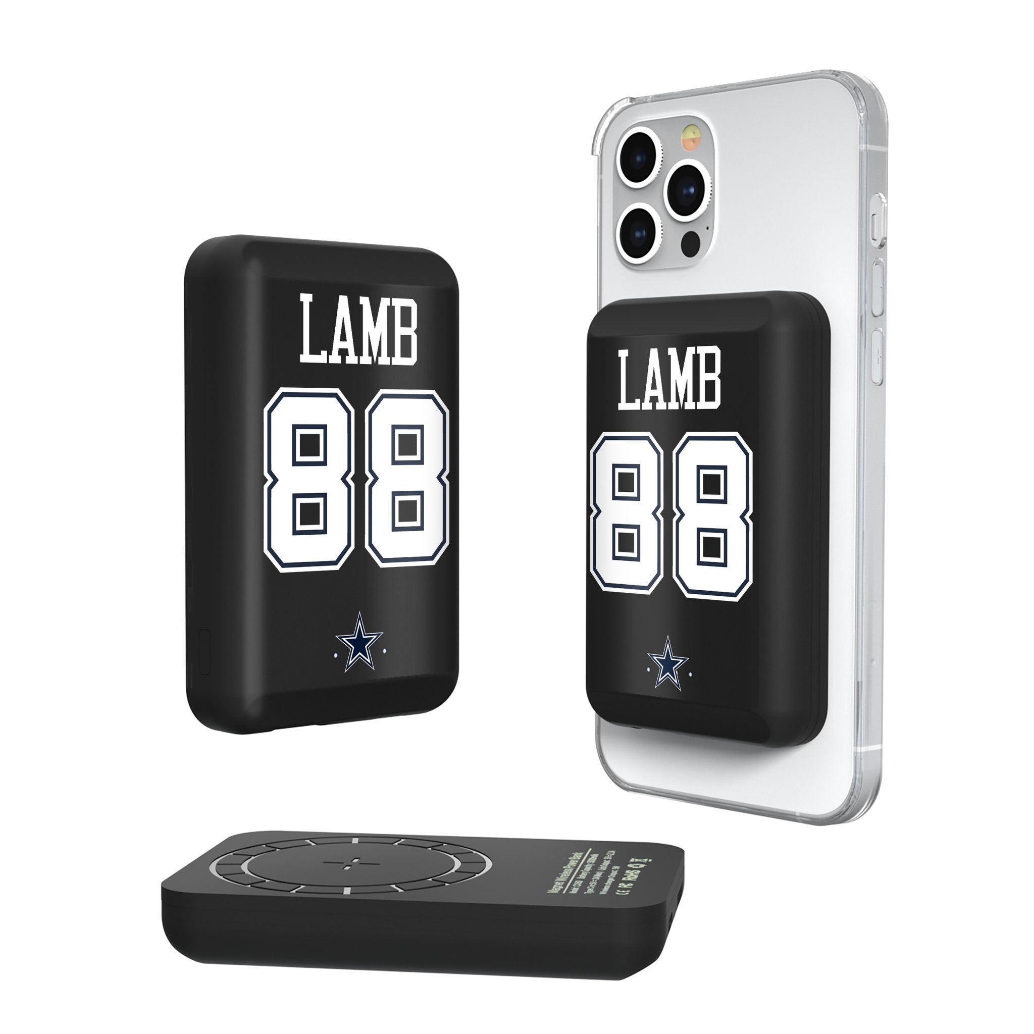 CeeDee Lamb Dallas Cowboys 88 Ready Wireless Mag Power Bank - Sports Gifts, Sports Memorabilia, Sports Collectibles, Fan Shop