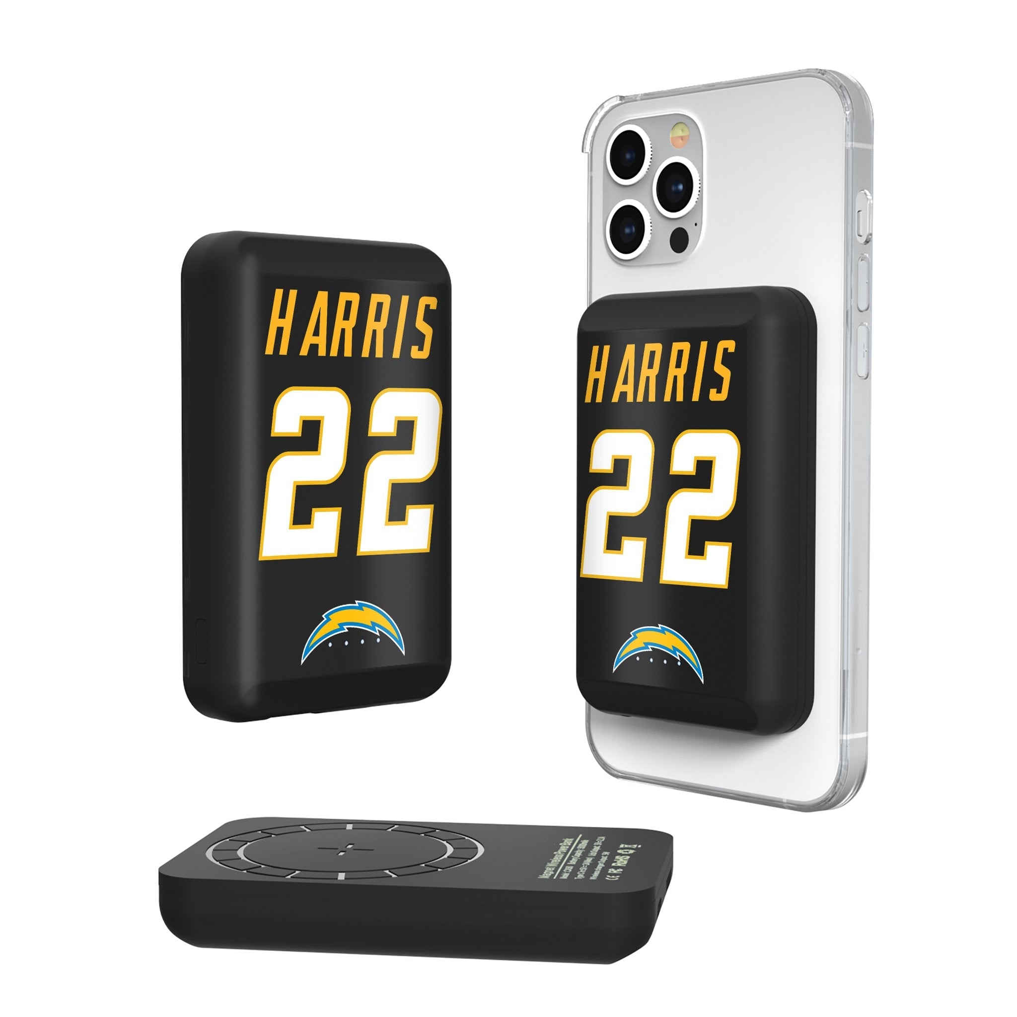 Najee Harris Los Angeles Chargers 22 Game Tactic Wireless Mag Power Bank - Sports Gifts, Sports Memorabilia, Sports Collectibles, Fan Shop