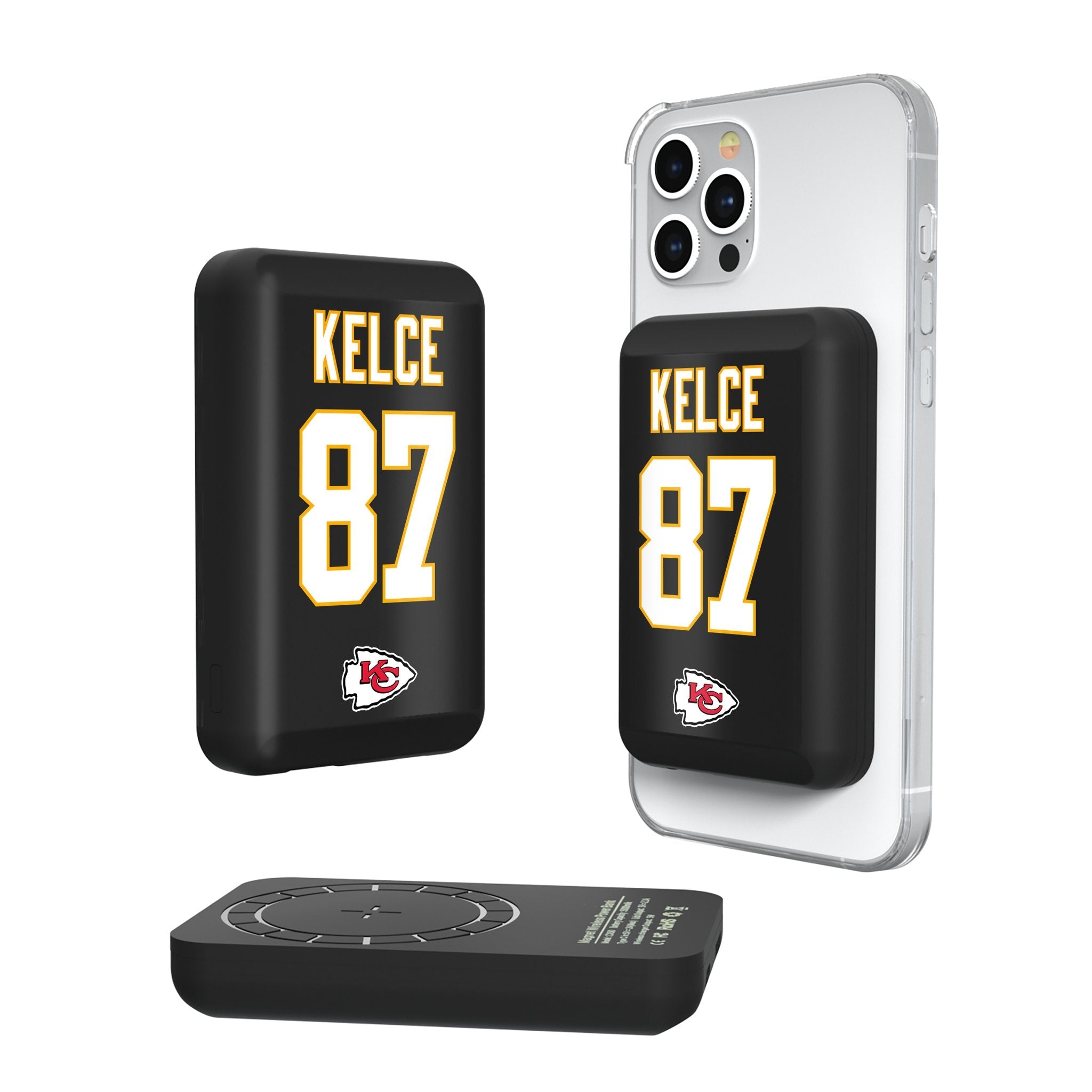 Travis Kelce Kansas City Chiefs 87 Ready Wireless Mag Power Bank - Sports Gifts, Sports Memorabilia, Sports Collectibles, Fan Shop
