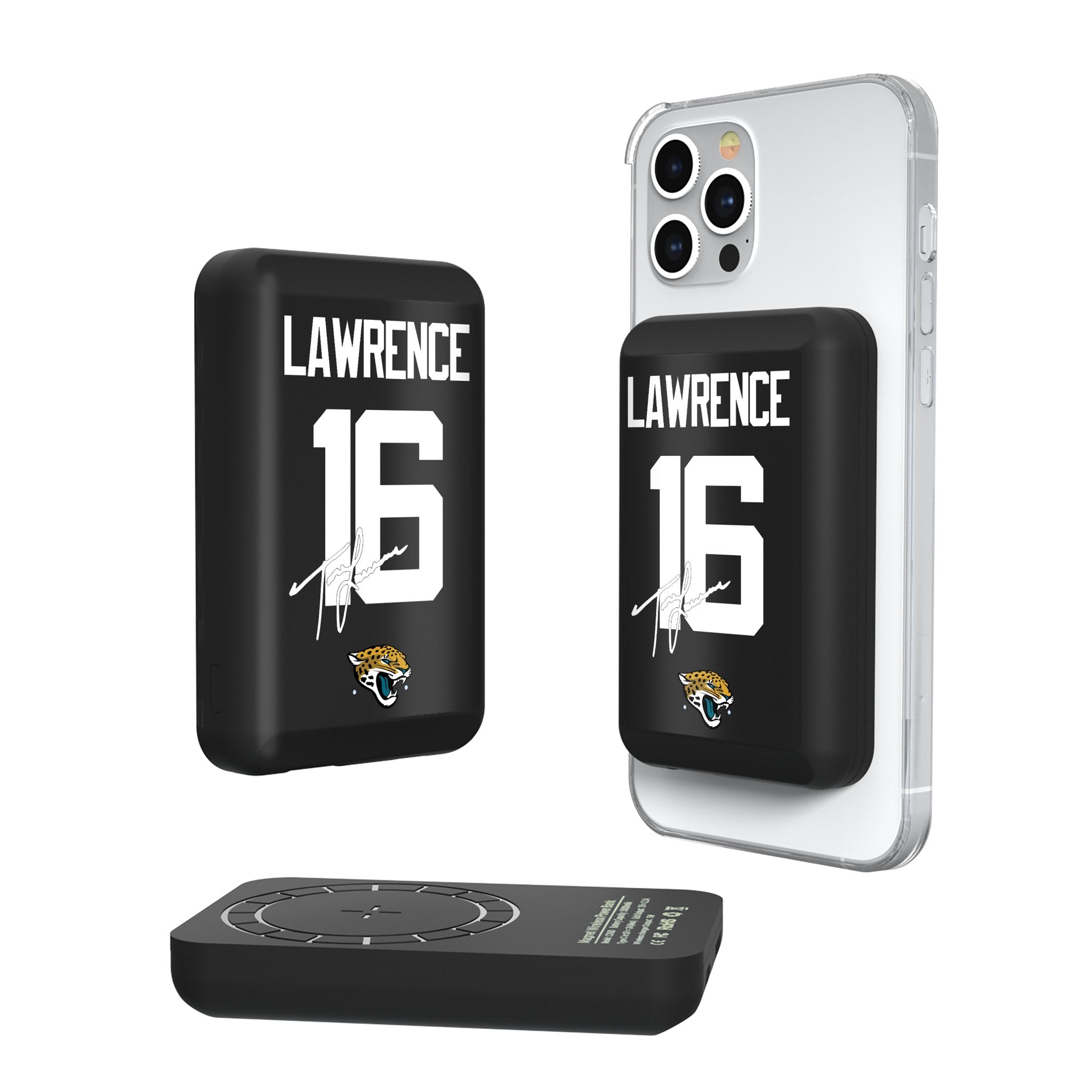 Trevor Lawrence Jacksonville Jaguars 16 Ready Wireless Mag Power Bank - Sports Gifts, Sports Memorabilia, Sports Collectibles, Fan Shop