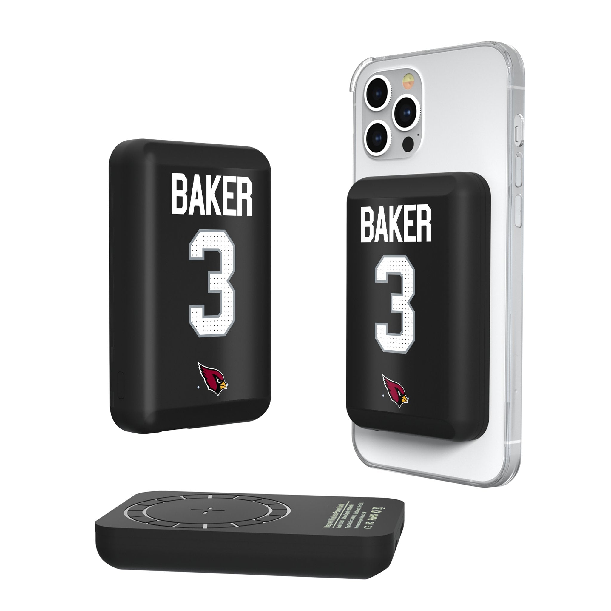 Budda Baker Arizona Cardinals 3 Ready Wireless Mag Power Bank - Sports Gifts, Sports Memorabilia, Sports Collectibles, Fan Shop