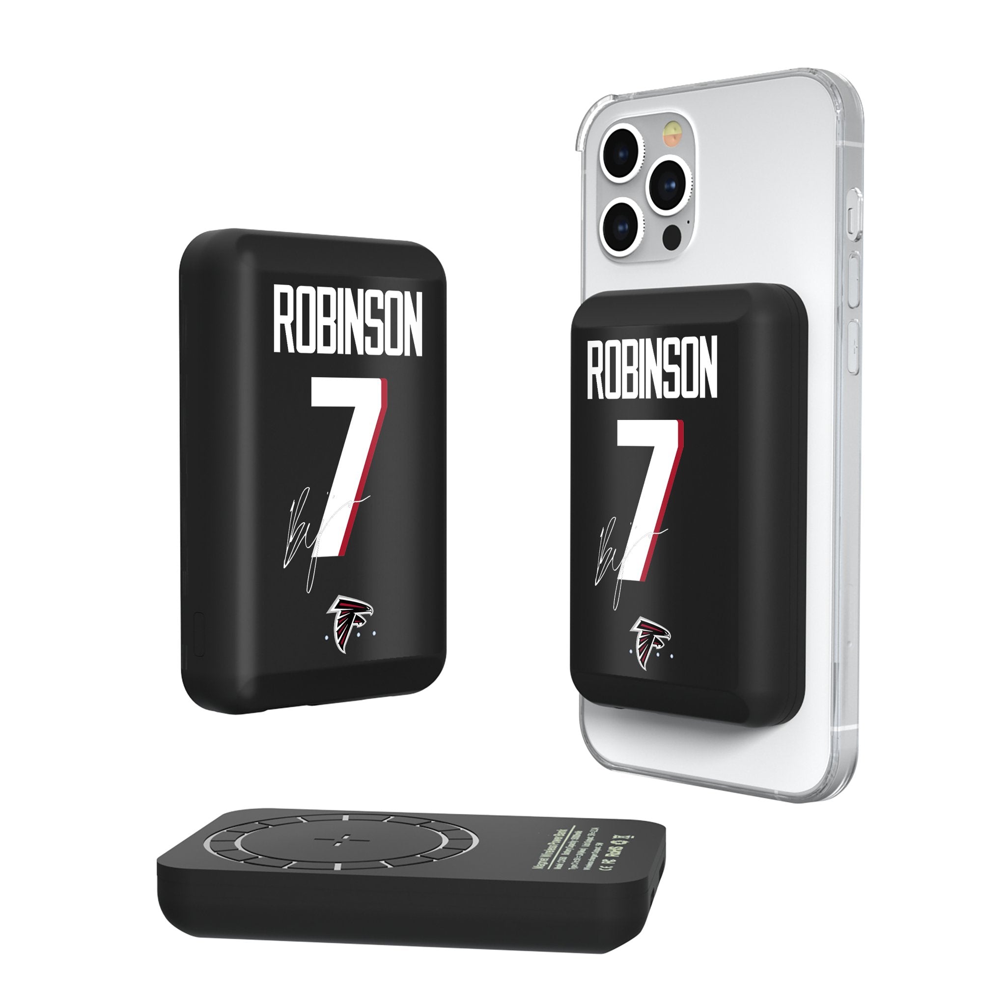 Bijan Robinson Atlanta Falcons 7 Ready Wireless Mag Power Bank - Sports Gifts, Sports Memorabilia, Sports Collectibles, Fan Shop