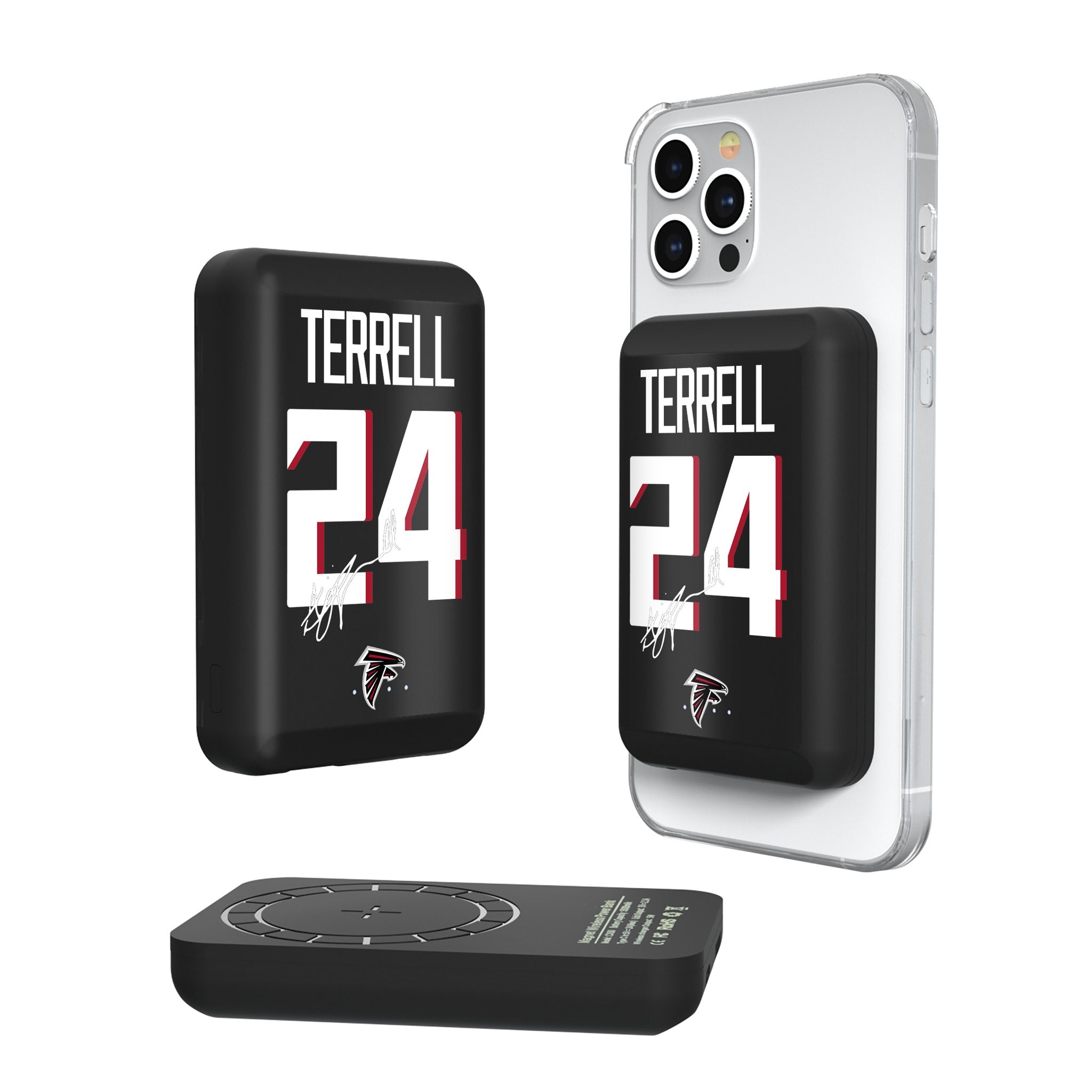 A.J. Terrell Atlanta Falcons 24 Ready Wireless Mag Power Bank - Sports Gifts, Sports Memorabilia, Sports Collectibles, Fan Shop