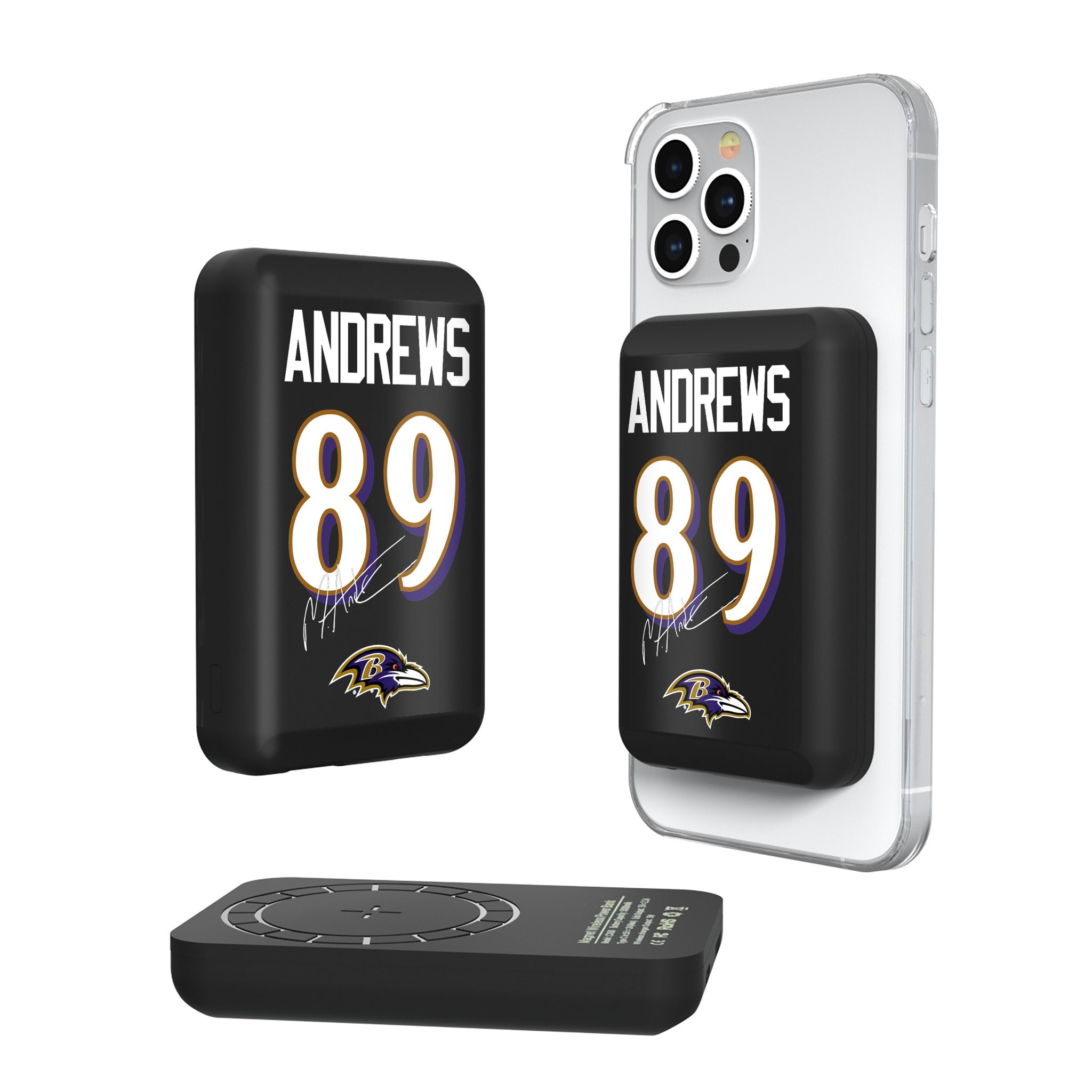 Mark Andrews Baltimore Ravens 89 Ready Wireless Mag Power Bank - Sports Gifts, Sports Memorabilia, Sports Collectibles, Fan Shop
