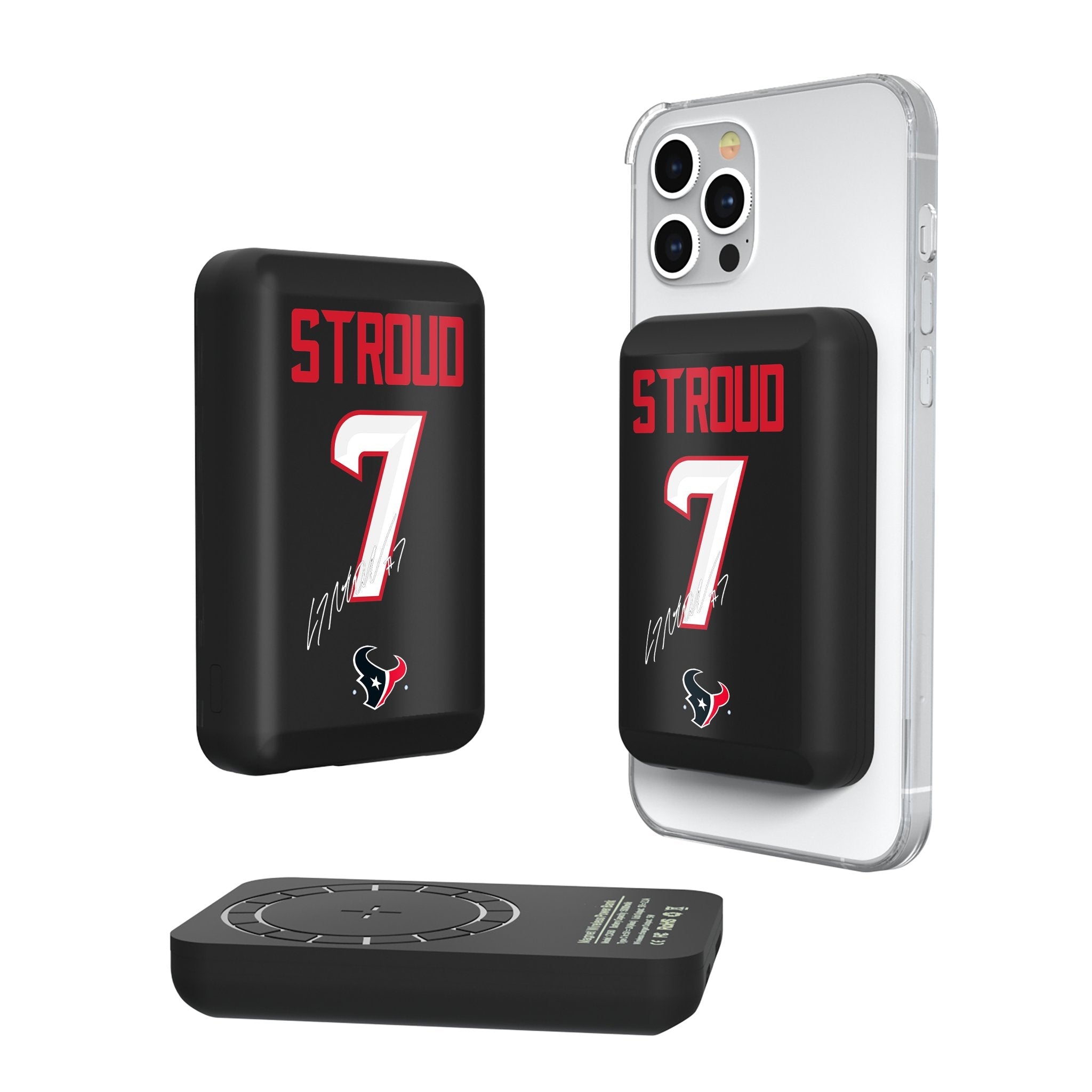 C.J. Stroud Houston Texans 7 Ready Wireless Mag Power Bank - Sports Gifts, Sports Memorabilia, Sports Collectibles, Fan Shop
