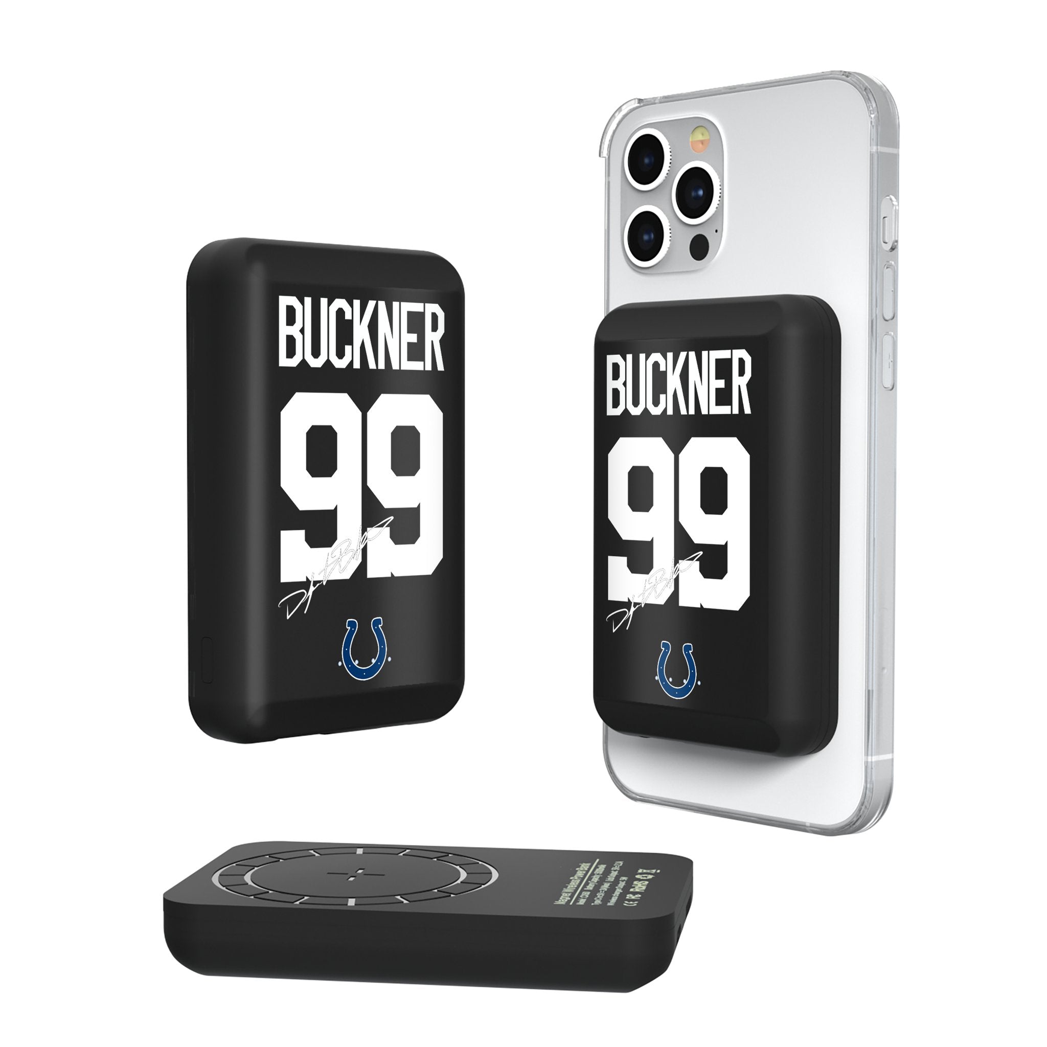 DeForest Buckner Indianapolis Colts 99 Ready Wireless Mag Power Bank - Sports Gifts, Sports Memorabilia, Sports Collectibles, Fan Shop