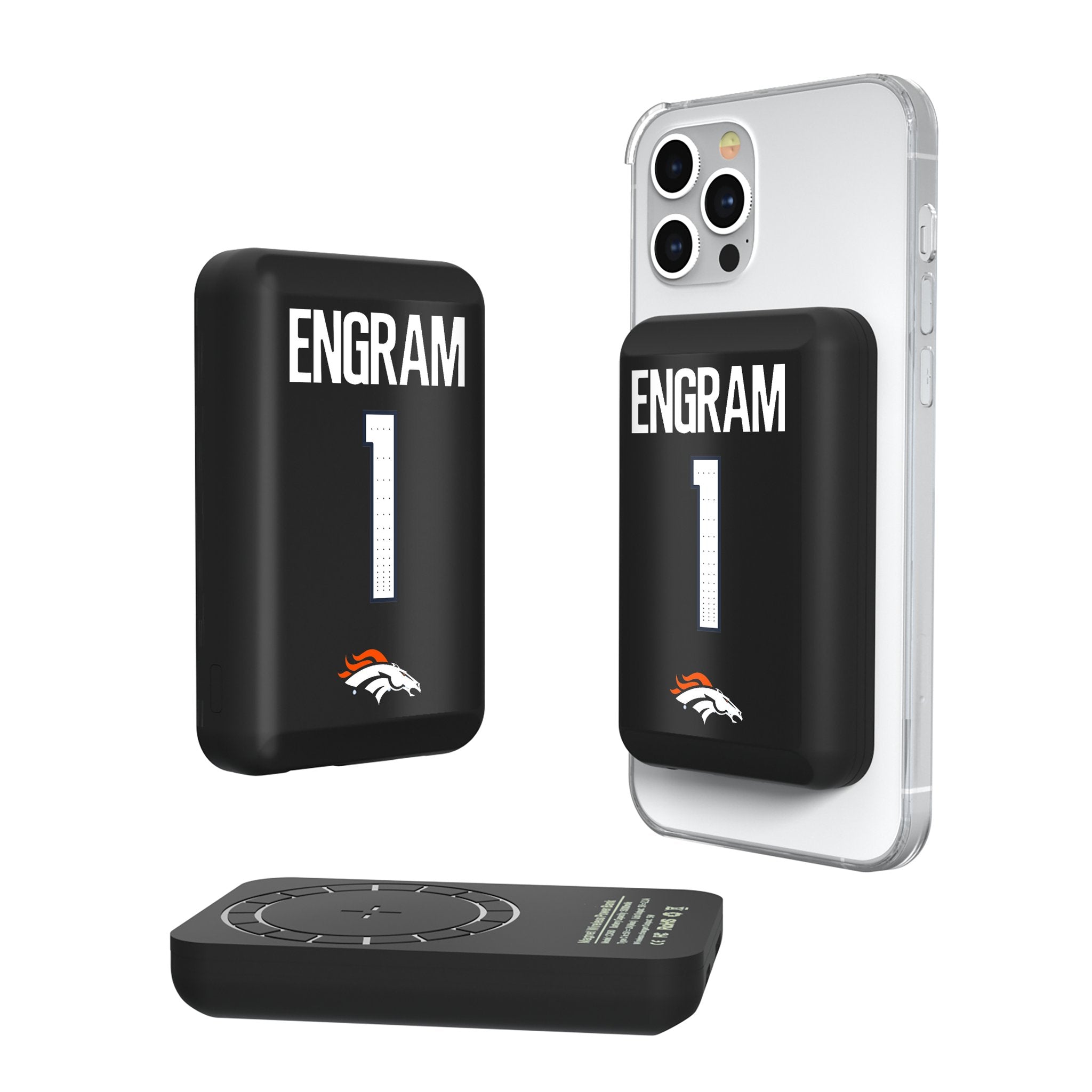 Evan Engram Denver Broncos 1 Game Tactic Wireless Mag Power Bank - Sports Gifts, Sports Memorabilia, Sports Collectibles, Fan Shop