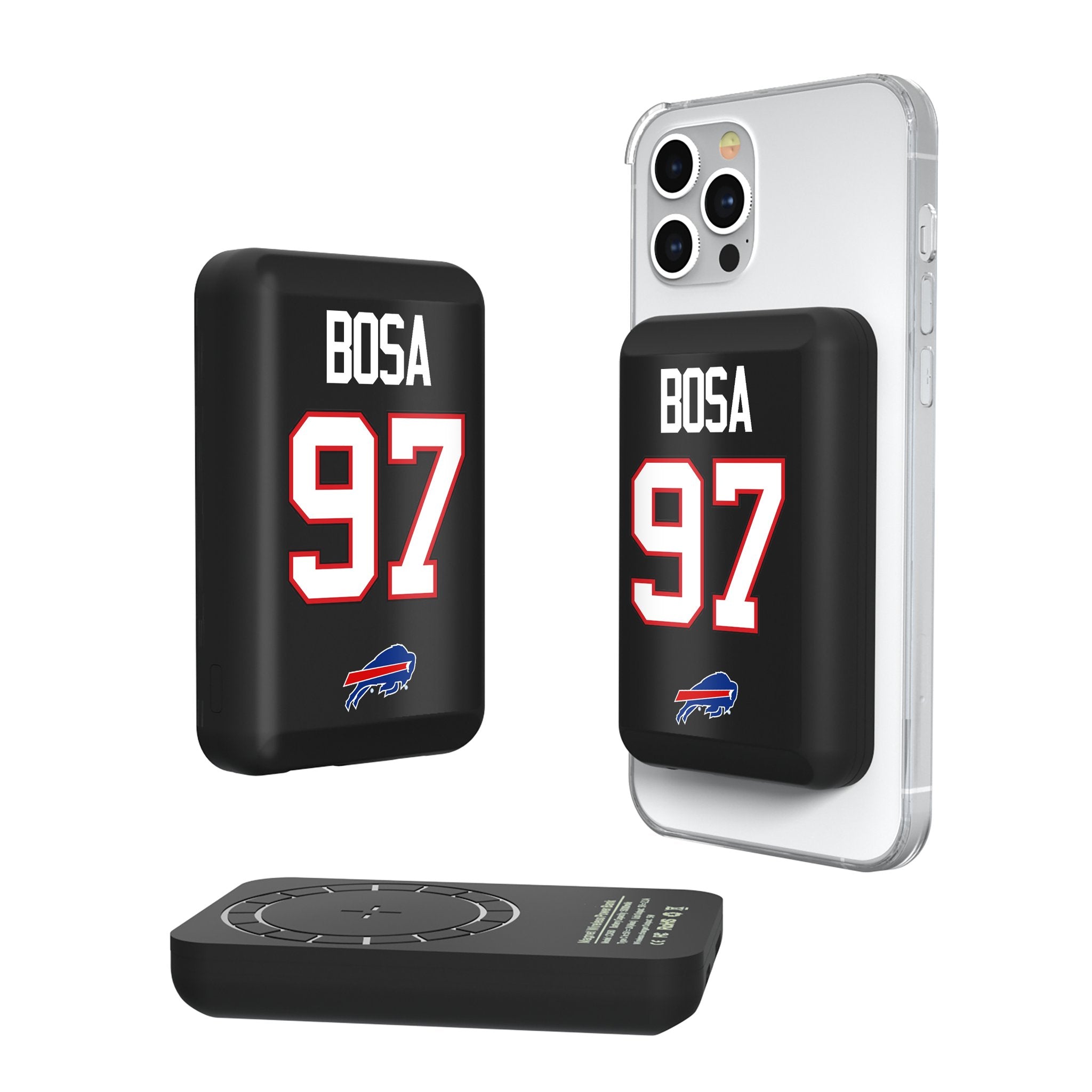 Joey Bosa Buffalo Bills 97 Game Tactic Wireless Mag Power Bank - Sports Gifts, Sports Memorabilia, Sports Collectibles, Fan Shop