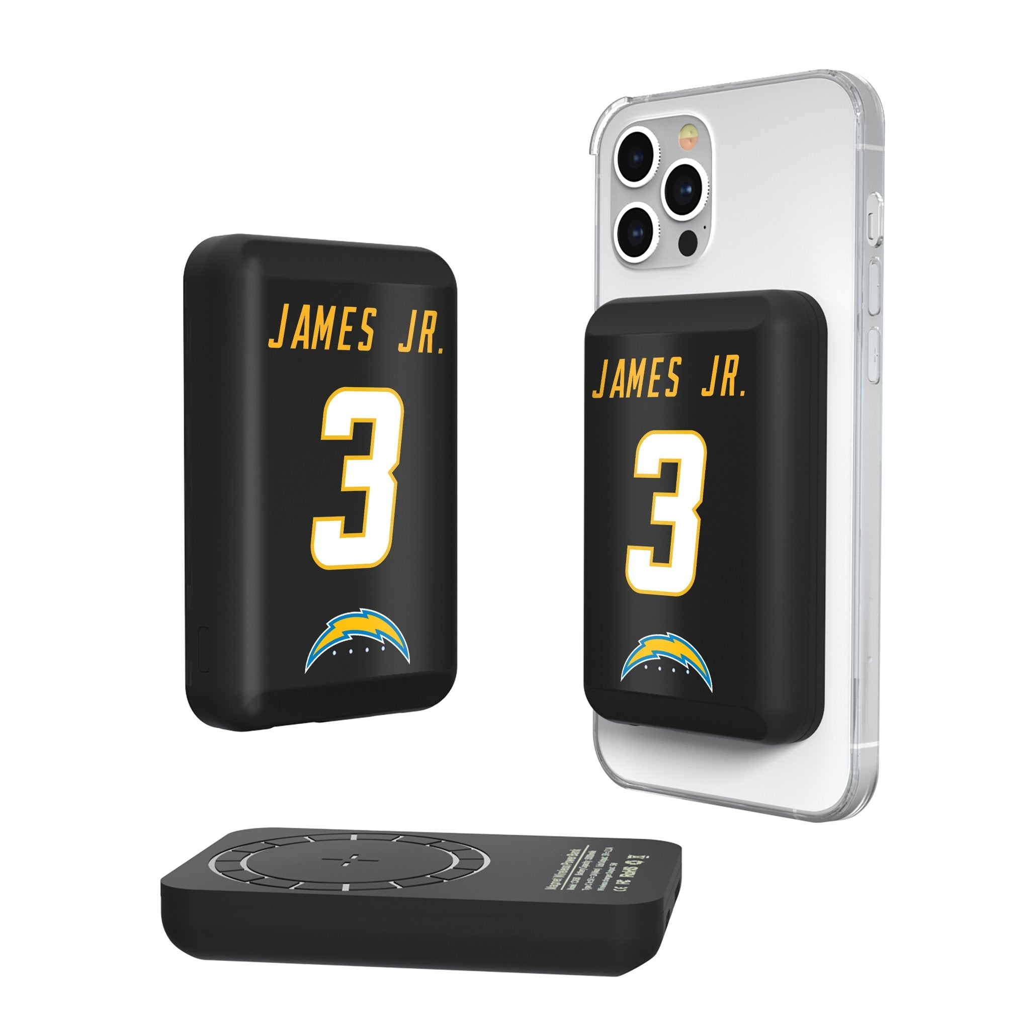 Derwin James Jr. Los Angeles Chargers 3 Ready Wireless Mag Power Bank - Sports Gifts, Sports Memorabilia, Sports Collectibles, Fan Shop