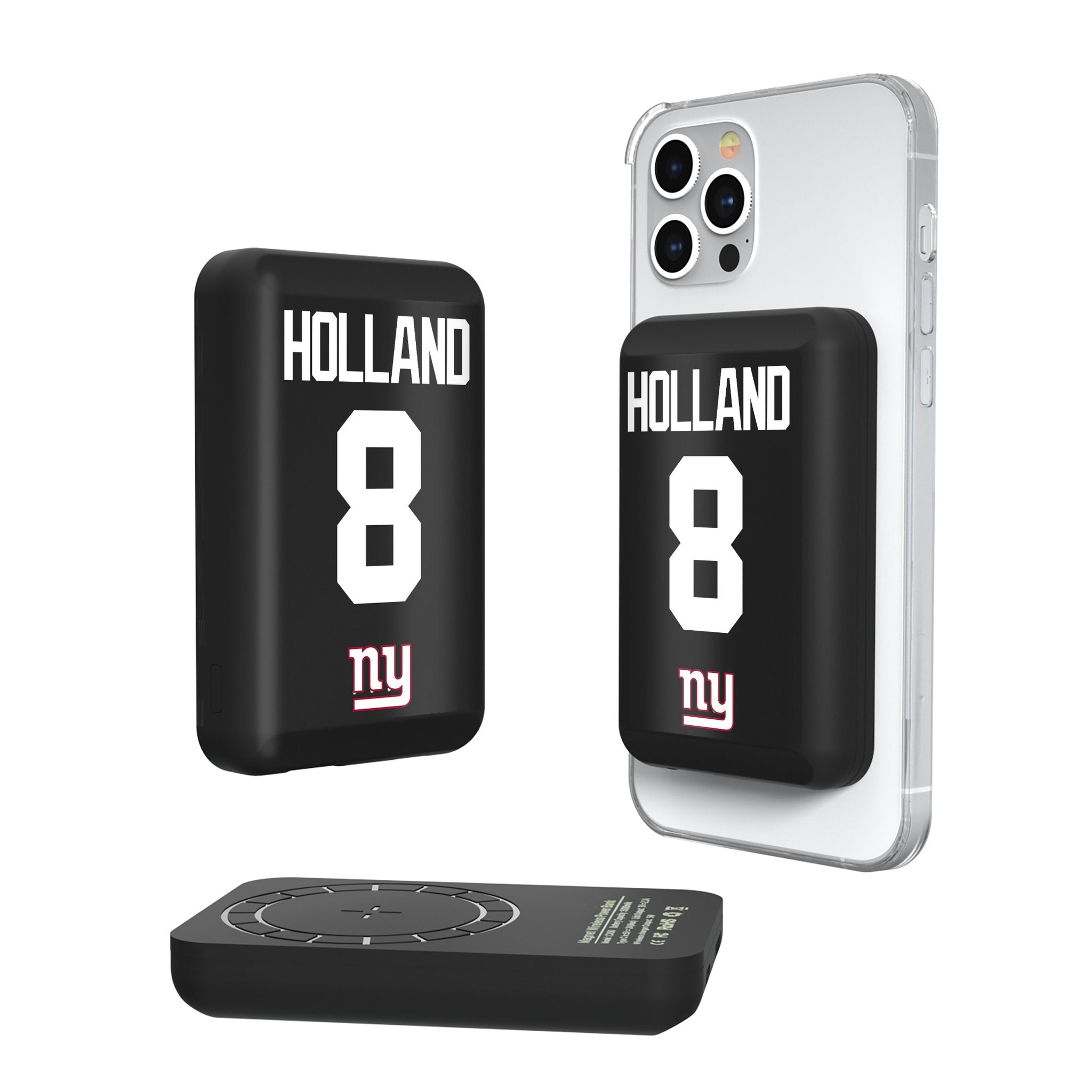 Jevon Holland New York Giants 8 Game Tactic Wireless Mag Power Bank - Sports Gifts, Sports Memorabilia, Sports Collectibles, Fan Shop