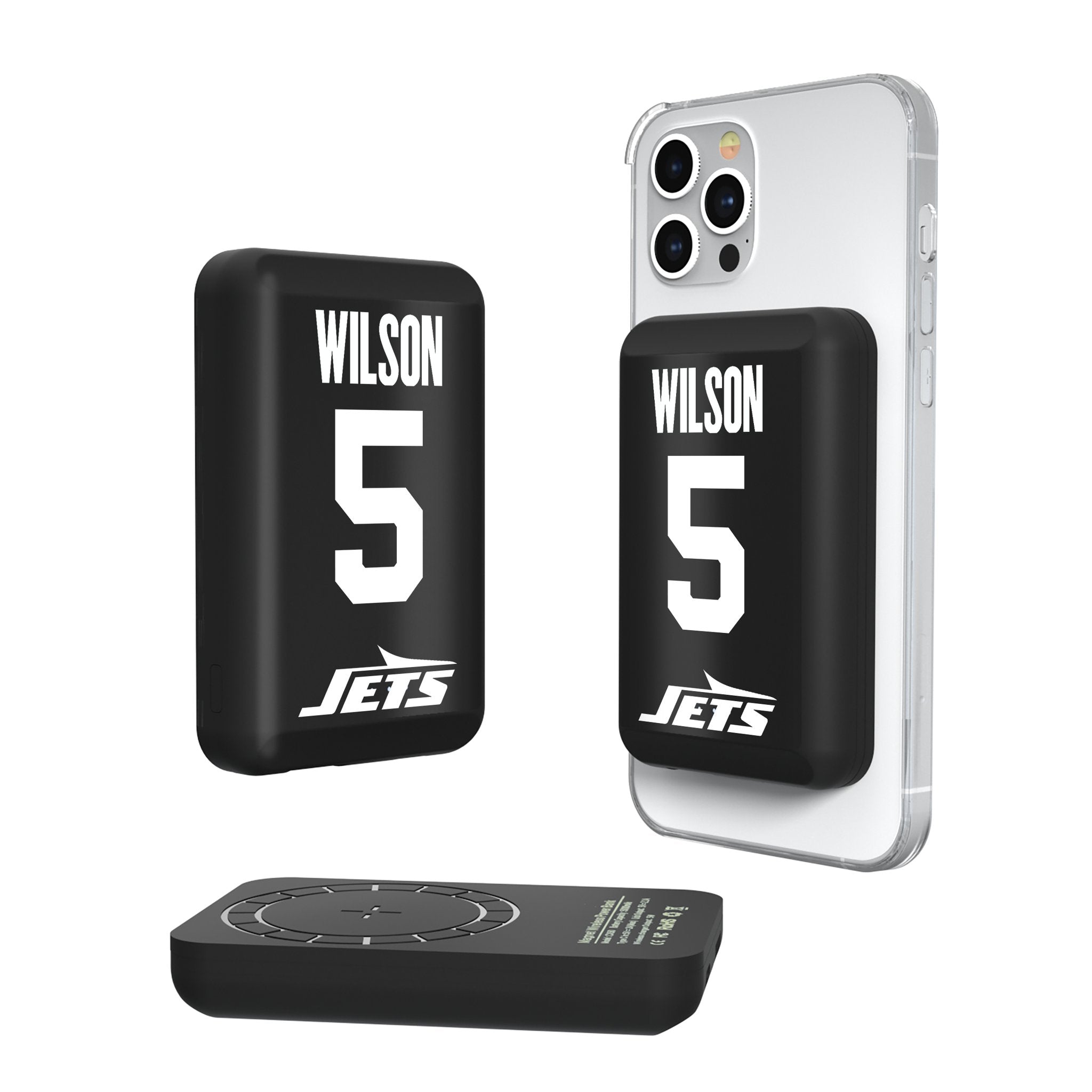 Garrett Wilson New York Jets 5 Ready Wireless Mag Power Bank - Sports Gifts, Sports Memorabilia, Sports Collectibles, Fan Shop