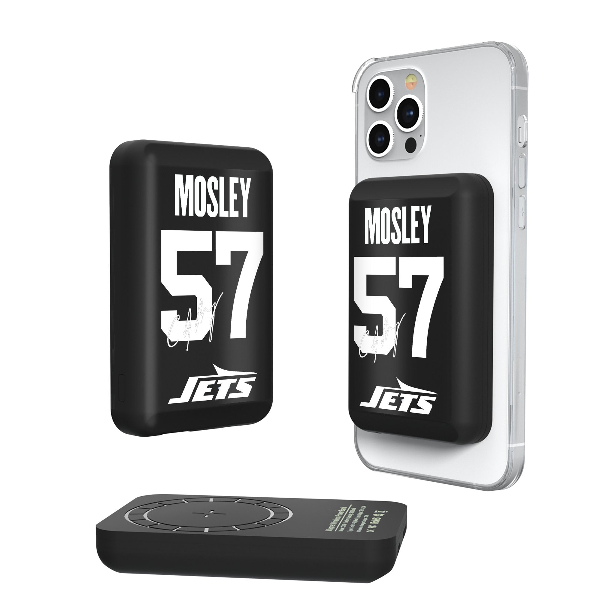 C.J. Mosley New York Jets 57 Ready Wireless Mag Power Bank - Sports Gifts, Sports Memorabilia, Sports Collectibles, Fan Shop