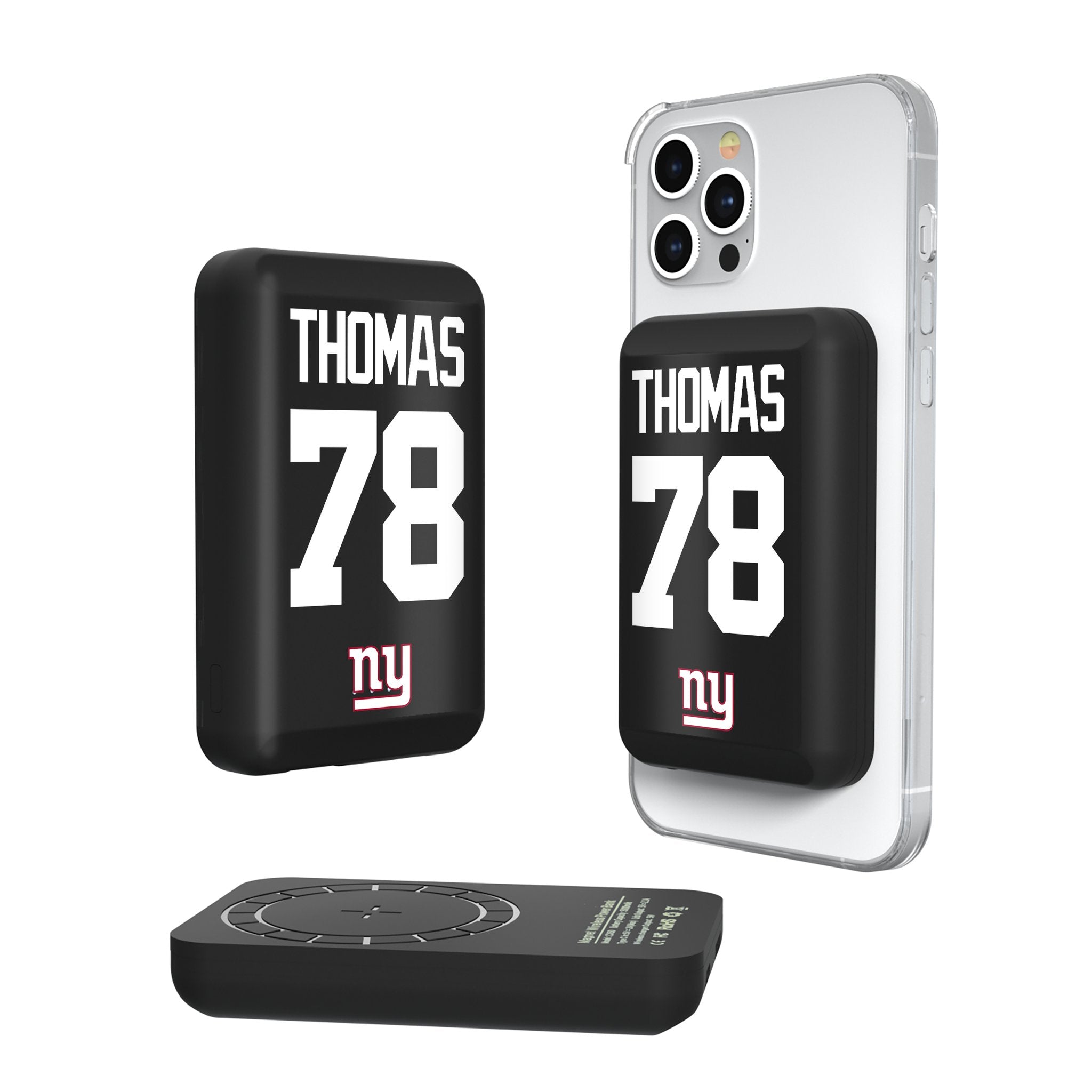 Andrew Thomas New York Giants 78 Ready Wireless Mag Power Bank - Sports Gifts, Sports Memorabilia, Sports Collectibles, Fan Shop