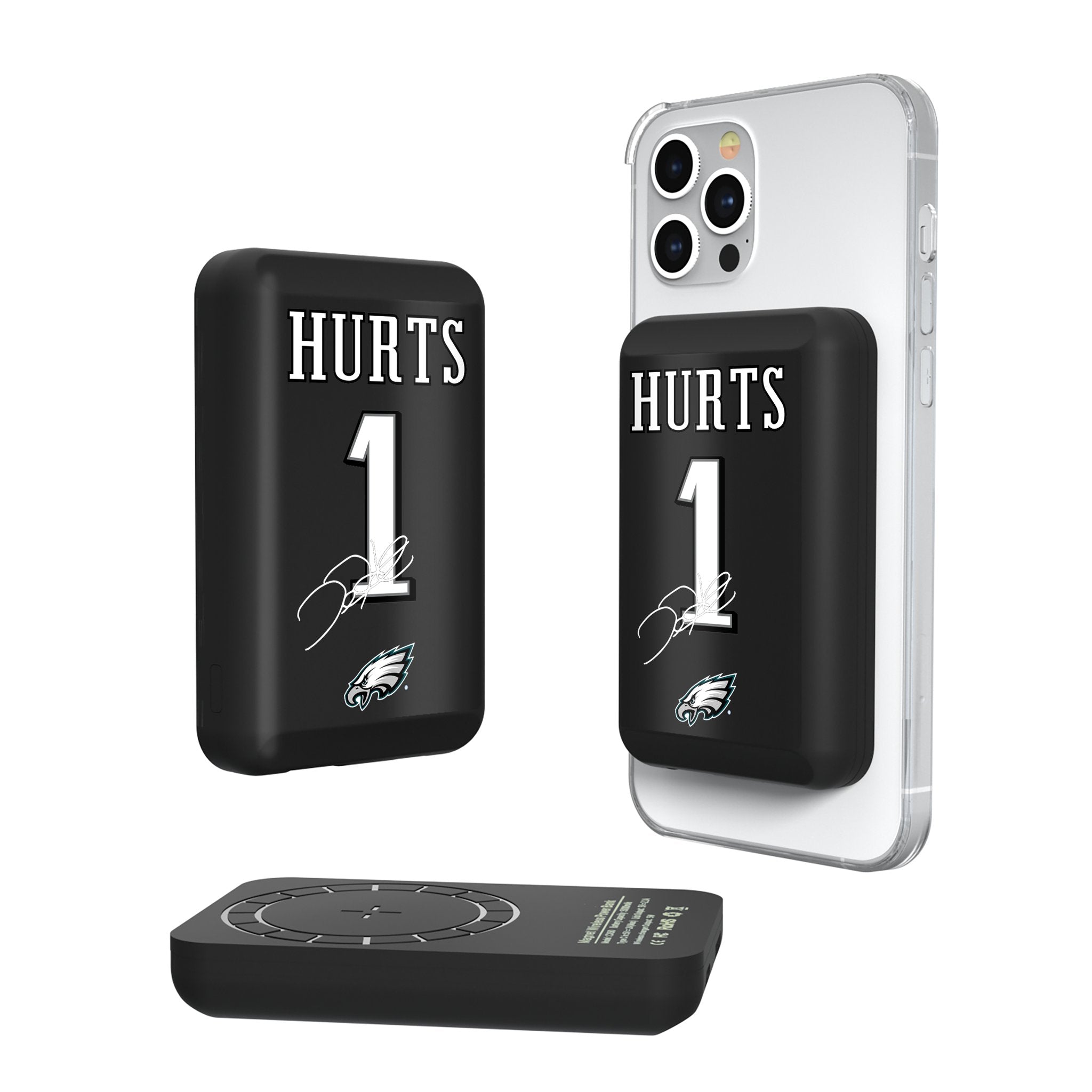 Jalen Hurts Philadelphia Eagles 1 Ready Wireless Mag Power Bank - Sports Gifts, Sports Memorabilia, Sports Collectibles, Fan Shop