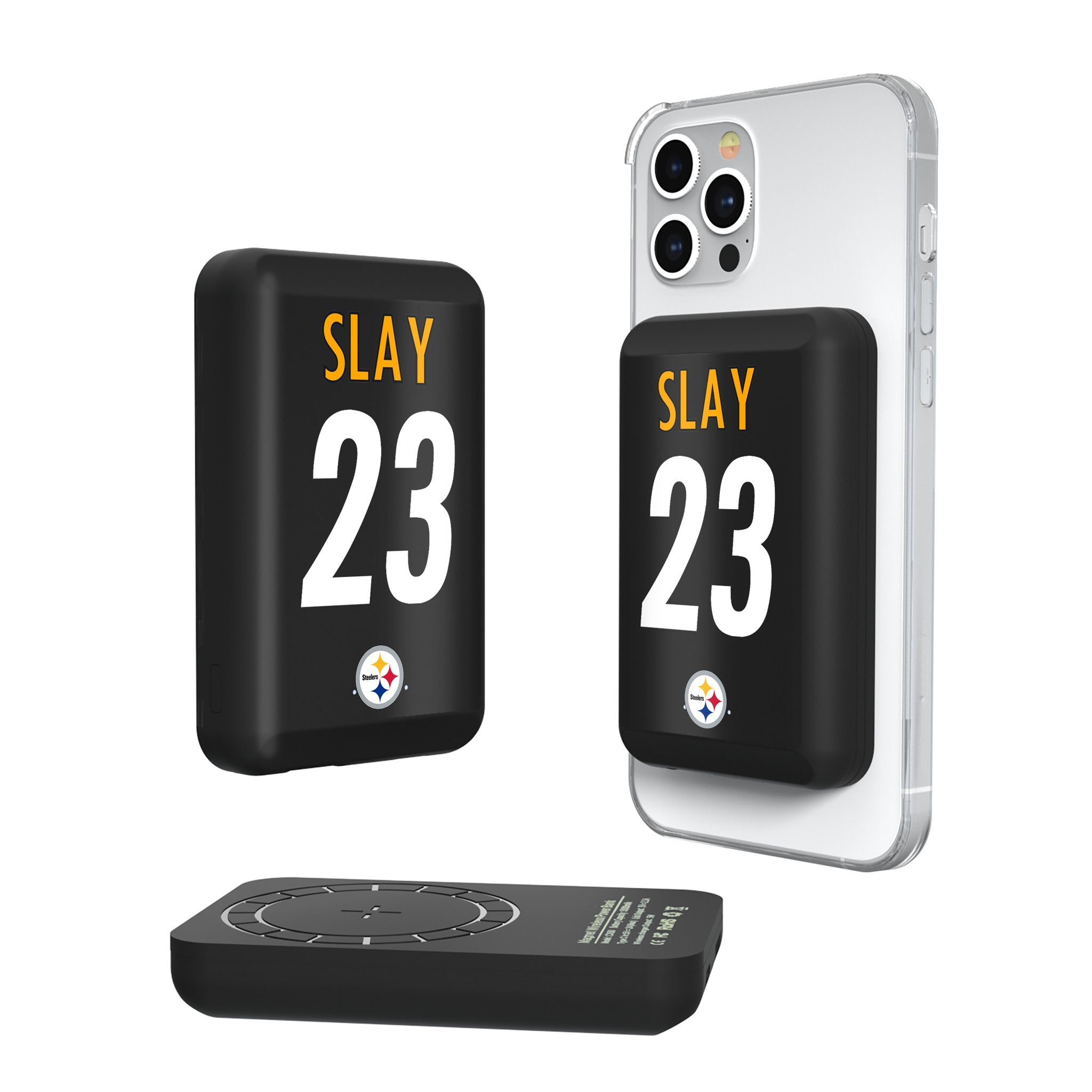 Darius Slay Pittsburgh Steelers 23 Game Tactic Wireless Mag Power Bank - Sports Gifts, Sports Memorabilia, Sports Collectibles, Fan Shop