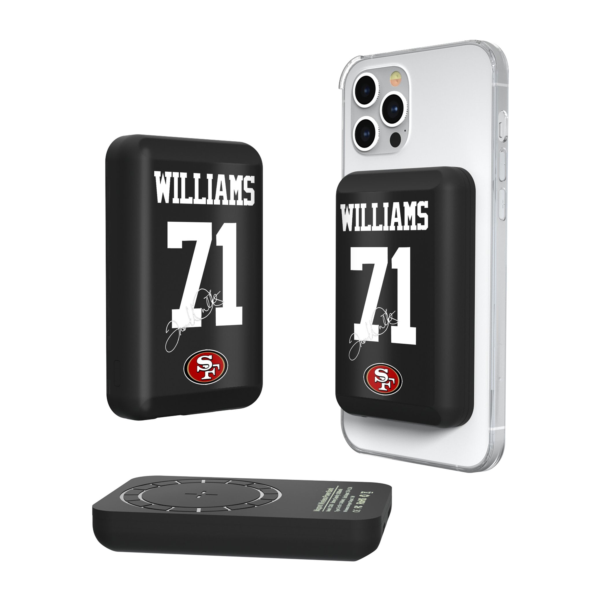 Trent Williams San Francisco 49ers 71 Ready Wireless Mag Power Bank - Sports Gifts, Sports Memorabilia, Sports Collectibles, Fan Shop