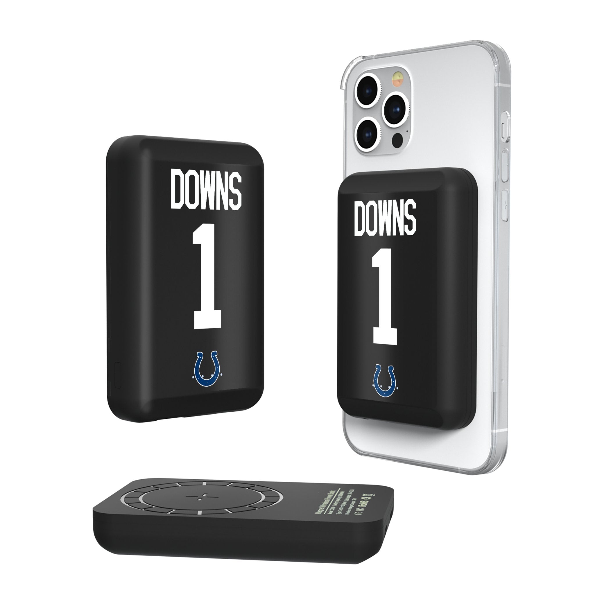 Josh Downs Indianapolis Colts 1 Ready Wireless Mag Power Bank - Sports Gifts, Sports Memorabilia, Sports Collectibles, Fan Shop