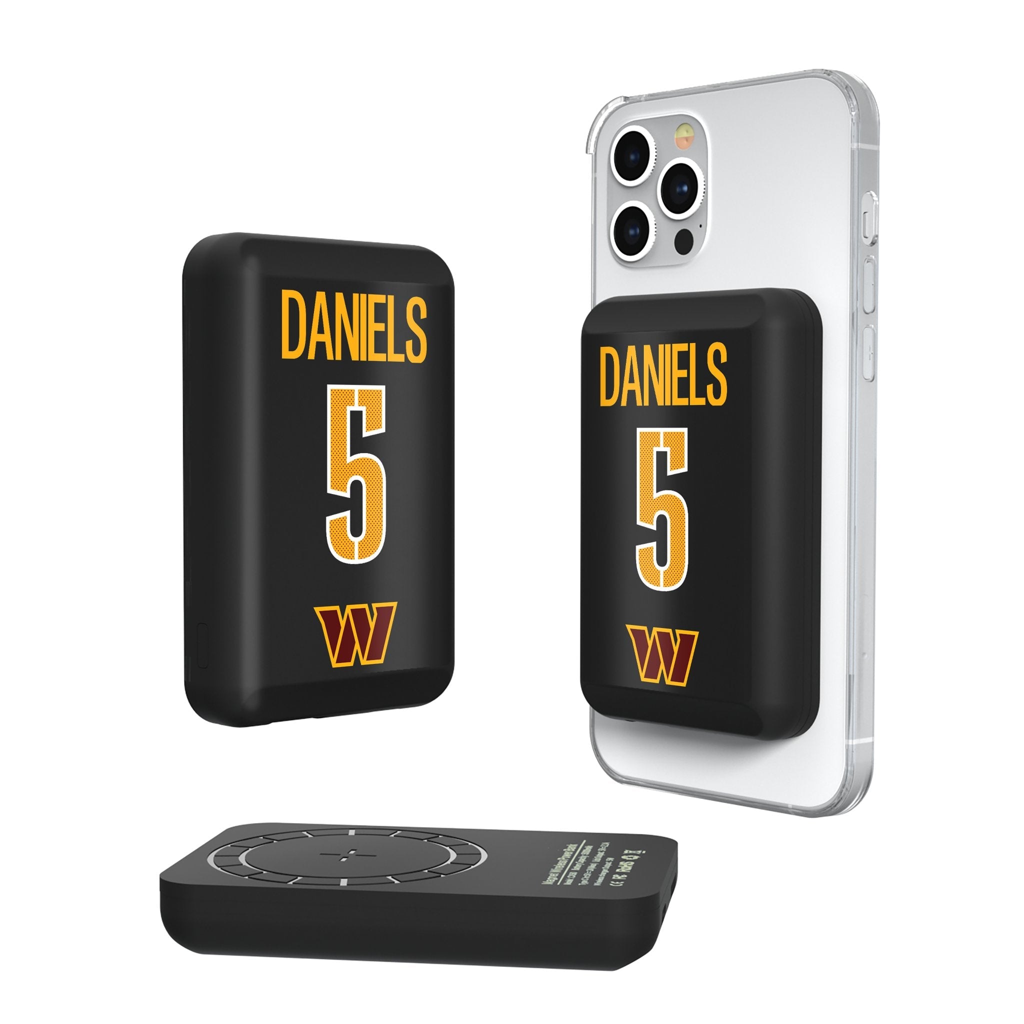 Jayden Daniels Washington Commanders 5 Ready Wireless Mag Power Bank - Sports Gifts, Sports Memorabilia, Sports Collectibles, Fan Shop