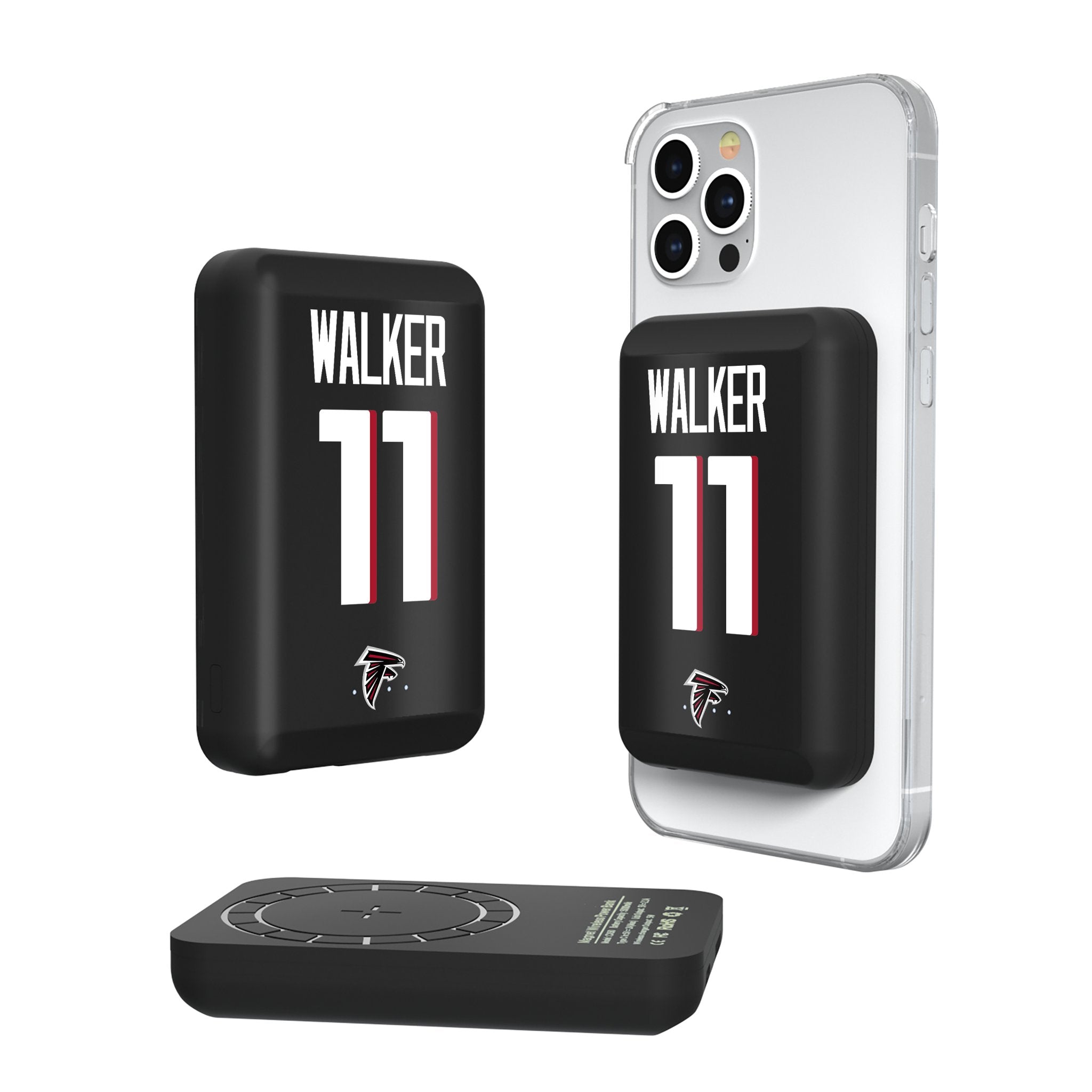 Jalon Walker Atlanta Falcons 11 Game Tactic Wireless Mag Power Bank - Sports Gifts, Sports Memorabilia, Sports Collectibles, Fan Shop